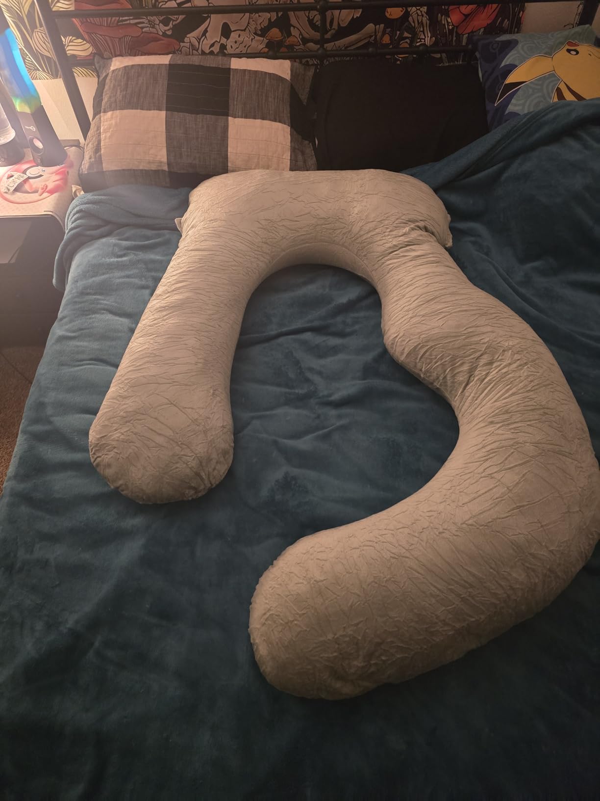 Cute Castle Pregnancy Pillows, Soft U-Shape Maternity Pillow with Removable Cover - Full Body Pillows for Adults Sleeping - Pregnancy Must Haves - Jumbo 57 Inch - Grey customer photo 2