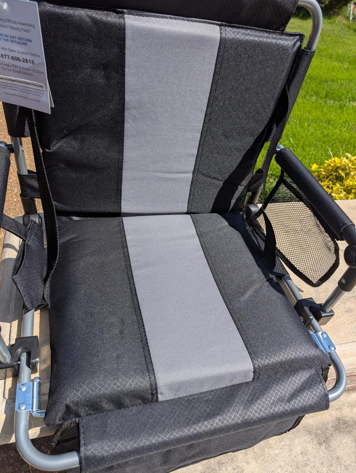 LET'S CAMP 2 Pack Folding Stadium Seats, Portable Bleacher Chairs | with Comfortable Cushions, Cup Holder and Mesh Bag, Perfect for Sports Games and Outdoor Activities customer photo 2