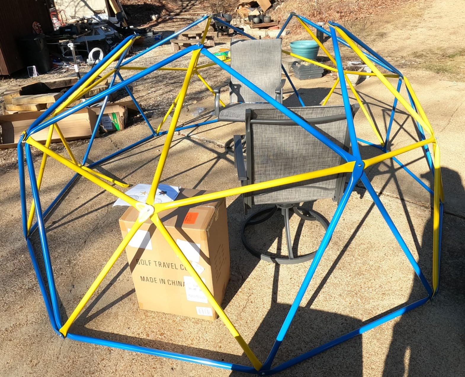 10 ft Climbing Dome with Hammock and Swing Seat | Heavy Duty Metal Dome Climber - ASTM Certified, 800 lbs, Rust-Resistant, Moveable for Mowing, 3D Setup, Ages 3-12 customer photo 1