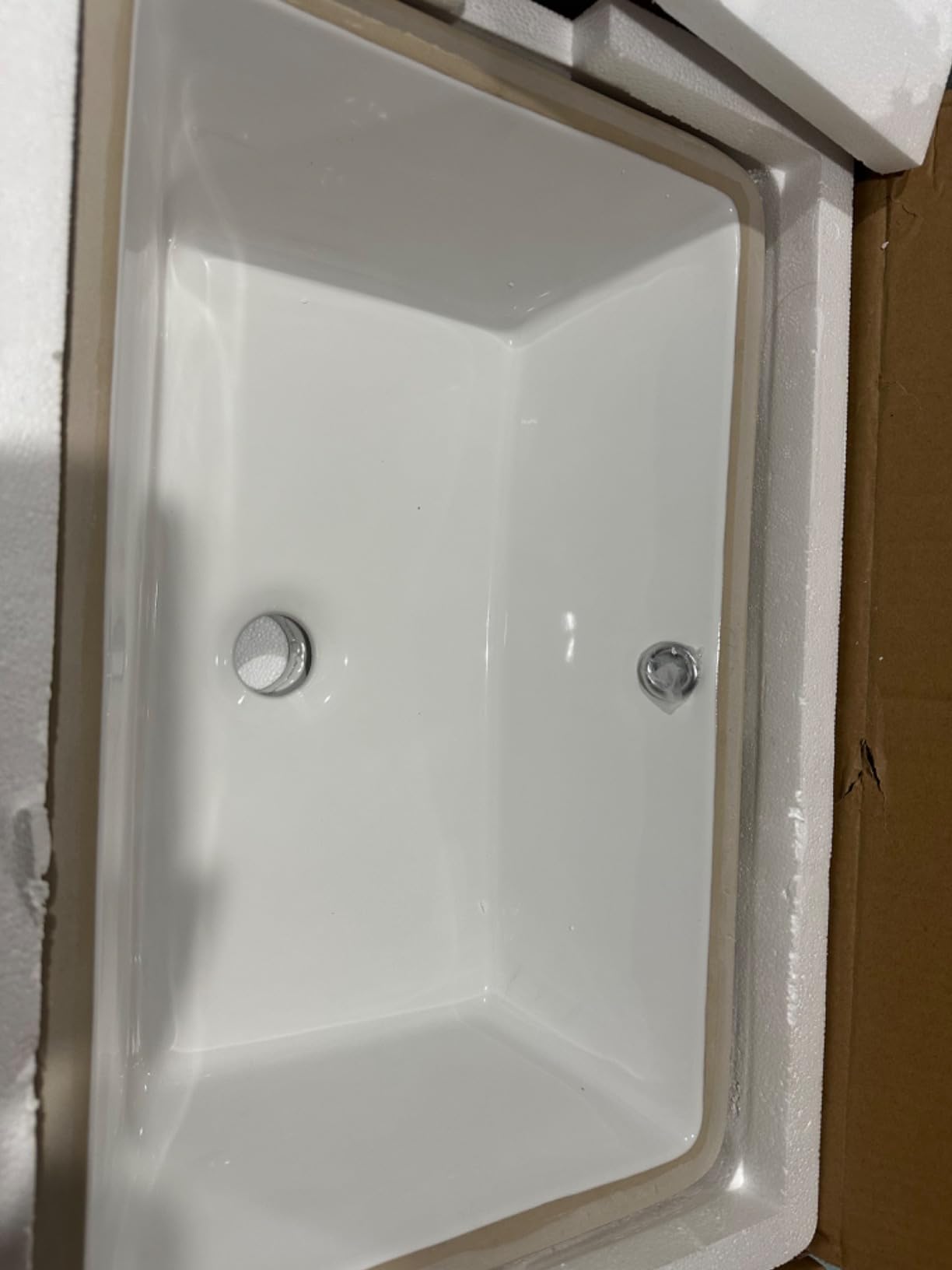 Undermount Bathroom Sink Rectangle, Hugsleek Interior Bowl Size 18 x 13 inch White Porcelain Ceramic Vessel Sink Under Counter Exterior Size 20x15in Rectangular Bath Sink Basin Lavatory Fireclay customer photo 2
