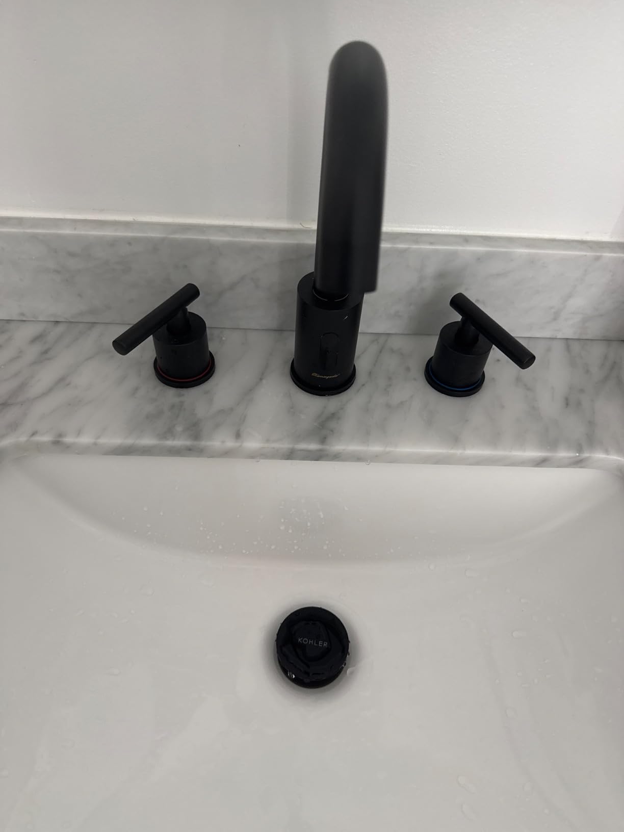 Charmingwater Touchless Bathroom Faucet for 3 Hole | 8 Inch Widespread Bathroom Sink Faucet with Automatic Sensor, 360 Swivel Spout, Chrome customer photo 1