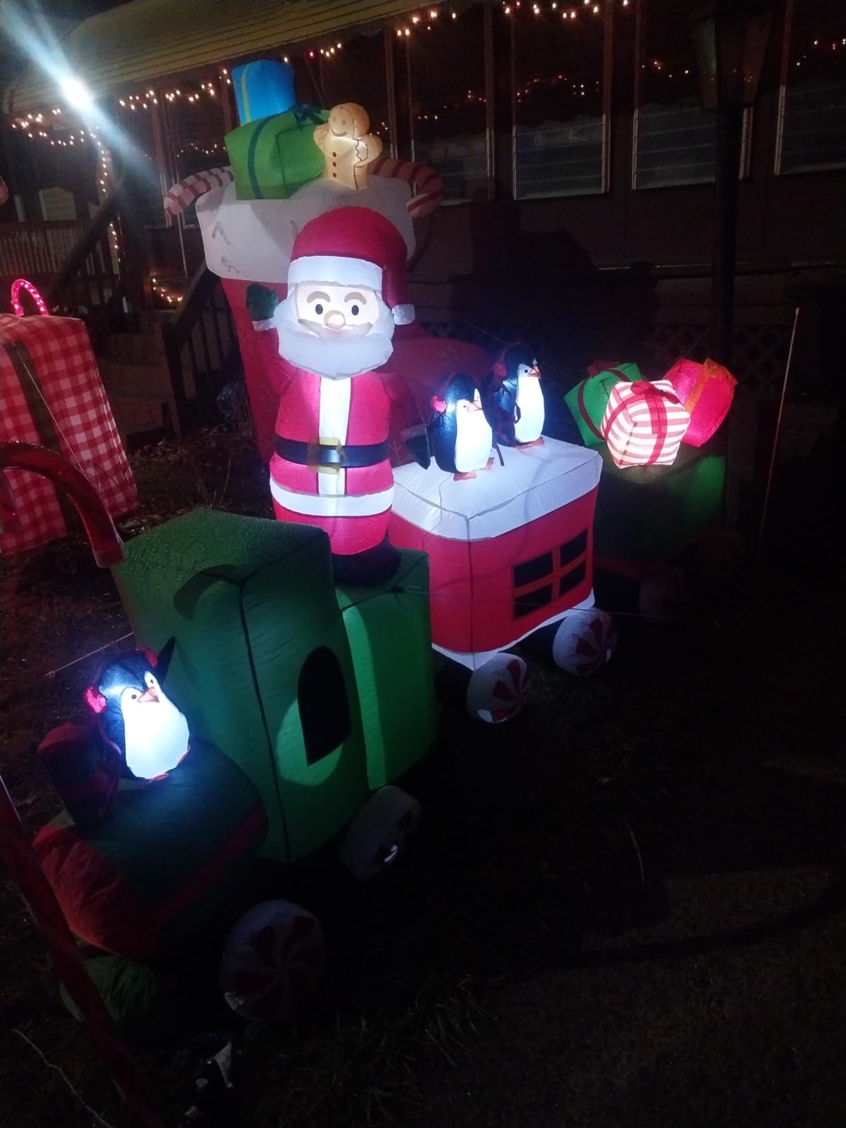 Best Choice Products 8.5 x 5ft Lighted Inflatable Christmas Train & Animated Santa, Large Outdoor Holiday Decor w/LED Lights, Penguins, Candy Cane Wheels, Gifts customer photo 2