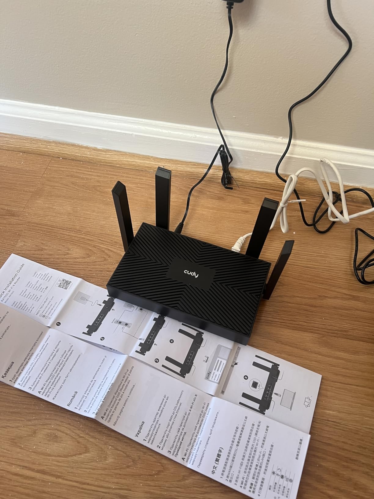 Cudy AX1500 Gigabit Mesh Wi-Fi 6 Router, 4X GbE, OFDMA, VPN, WR1500 | 1201+300 Mbps wifi 6, 4x GbE, 4 antennas, 1024-QAM, VPN Client WG/PPTP/L2TP, 60 devices, Cable Incl customer photo 1