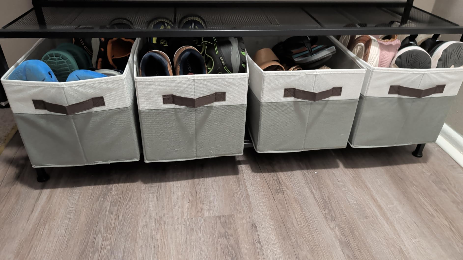 Closet Organizers and Storage Baskets - 6 Pack Shelf Organizer Bins with Handles - Clothes Storage Bins for Bedroom Nursery Home Closet Organization - Blanket Toy Storage Organizer customer photo 1