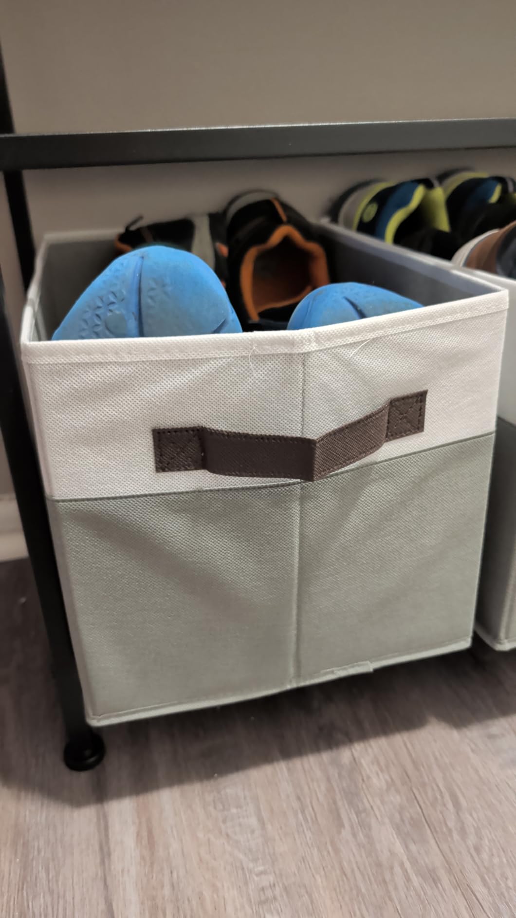 Closet Organizers and Storage Baskets - 6 Pack Shelf Organizer Bins with Handles - Clothes Storage Bins for Bedroom Nursery Home Closet Organization - Blanket Toy Storage Organizer customer photo 2
