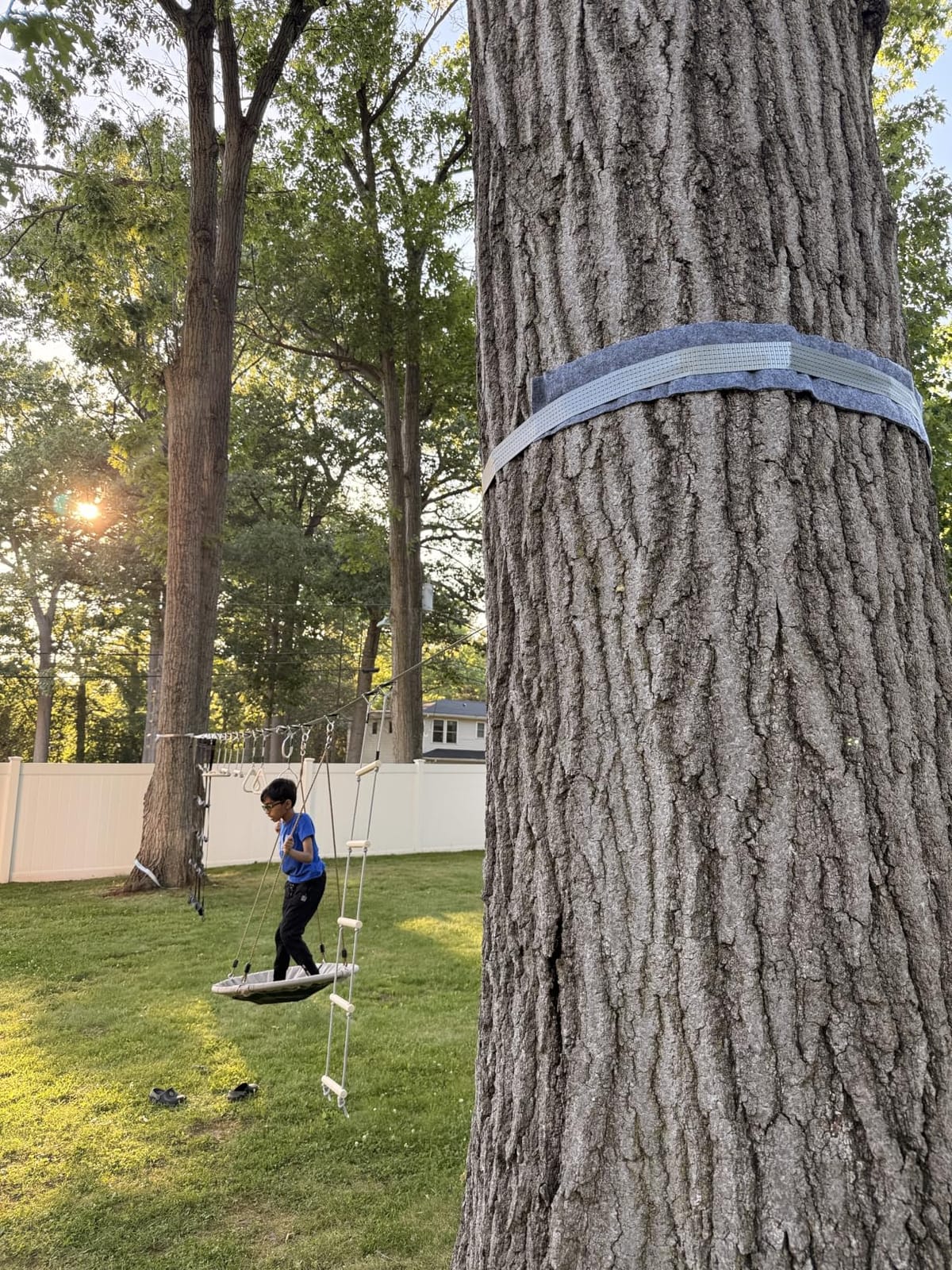 50 ft Ninja Warrior Obstacle Course Swing Set for Kids Outside | Includes 32