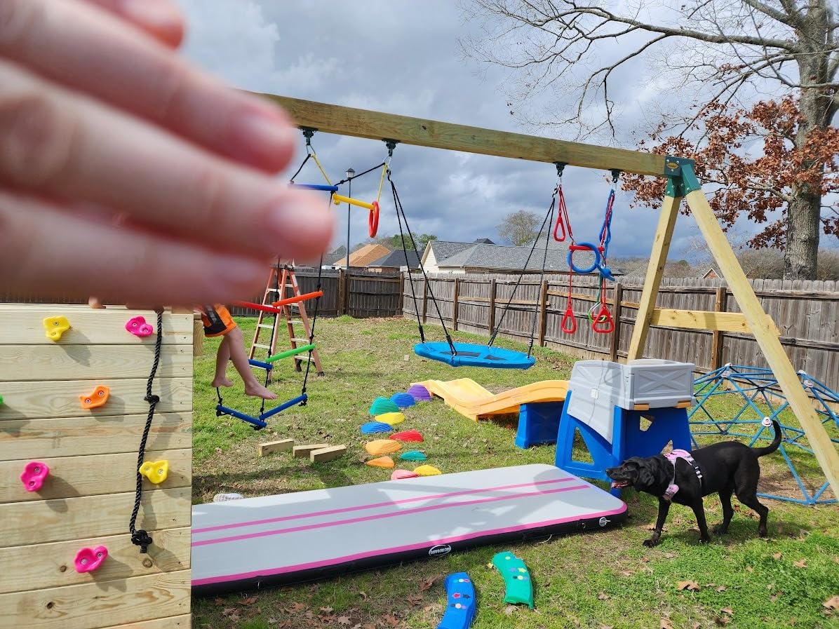 65 ft Ninja Warrior Obstacle Course for Kids with Saucer Tree Swing - Slackline Swing Set, Long Ninja Obstacle Course for Backyard Outside with 11 Accessories, Supports 880 lbs customer photo 2