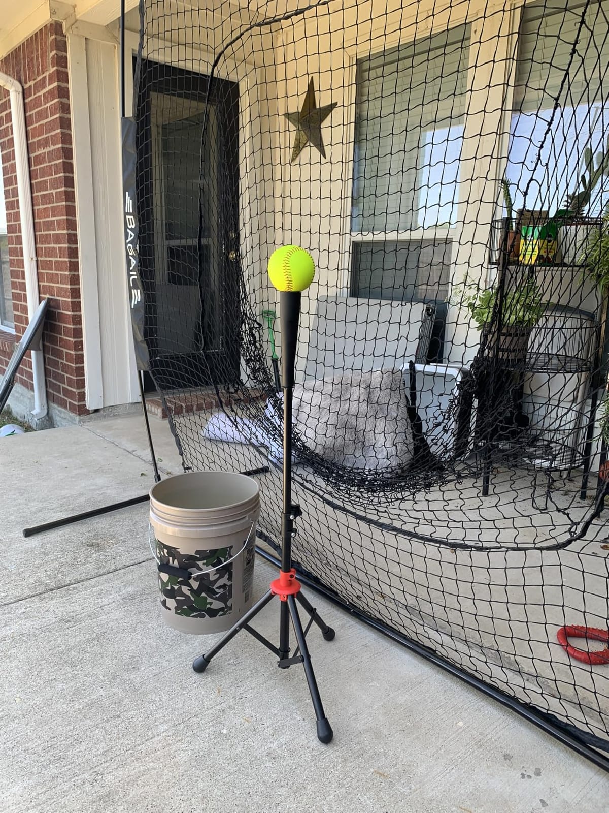 BAGAIL 7x7 ft Baseball & Softball Training Net | Includes Batting Tee & 2 Strike Zones, Heavy Duty Frame, Durable 7-Ply Mesh, Large Target For All Level, Quick 2-Min Setup customer photo 2