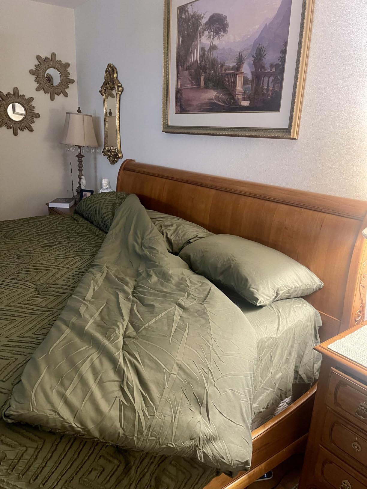King Size Comforter Set, Dark Emerald Green, 7 Pieces | Bed in a Bag King, Soft Lightweight Fluffy Polyester, Boho Tufted Reversible Bedding Comforter Sets with Sheets, All Season customer photo 2