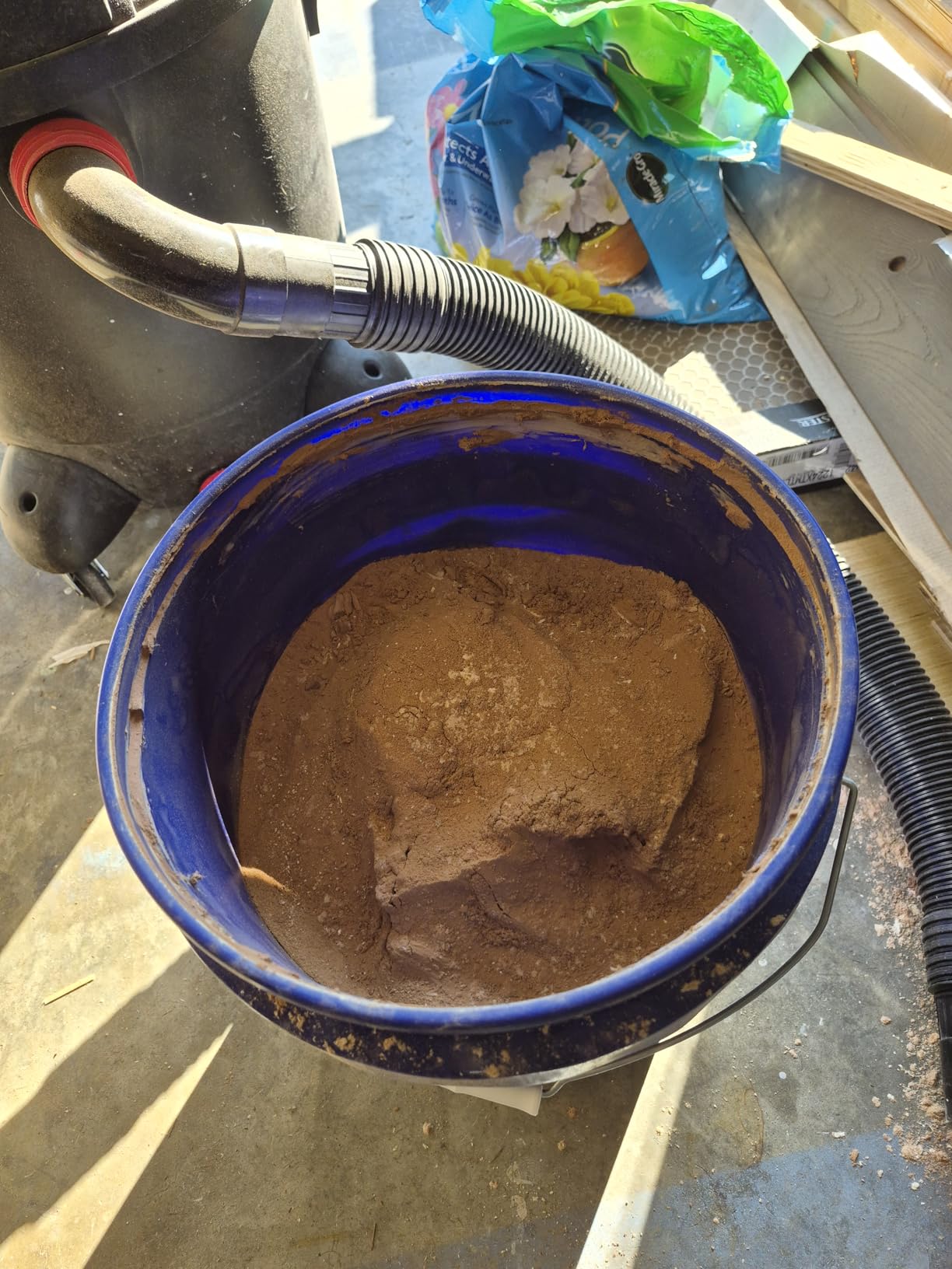 The Dustopper PRO, Low-Profile Dust Separator for Shop Wet/Dry Vacuums with at least 5HP. Includes High-Flow 90 Degree Sweep Elbows and Connection Hose. Fits Standard 5 Gallon Buckets, Made in USA customer photo 1