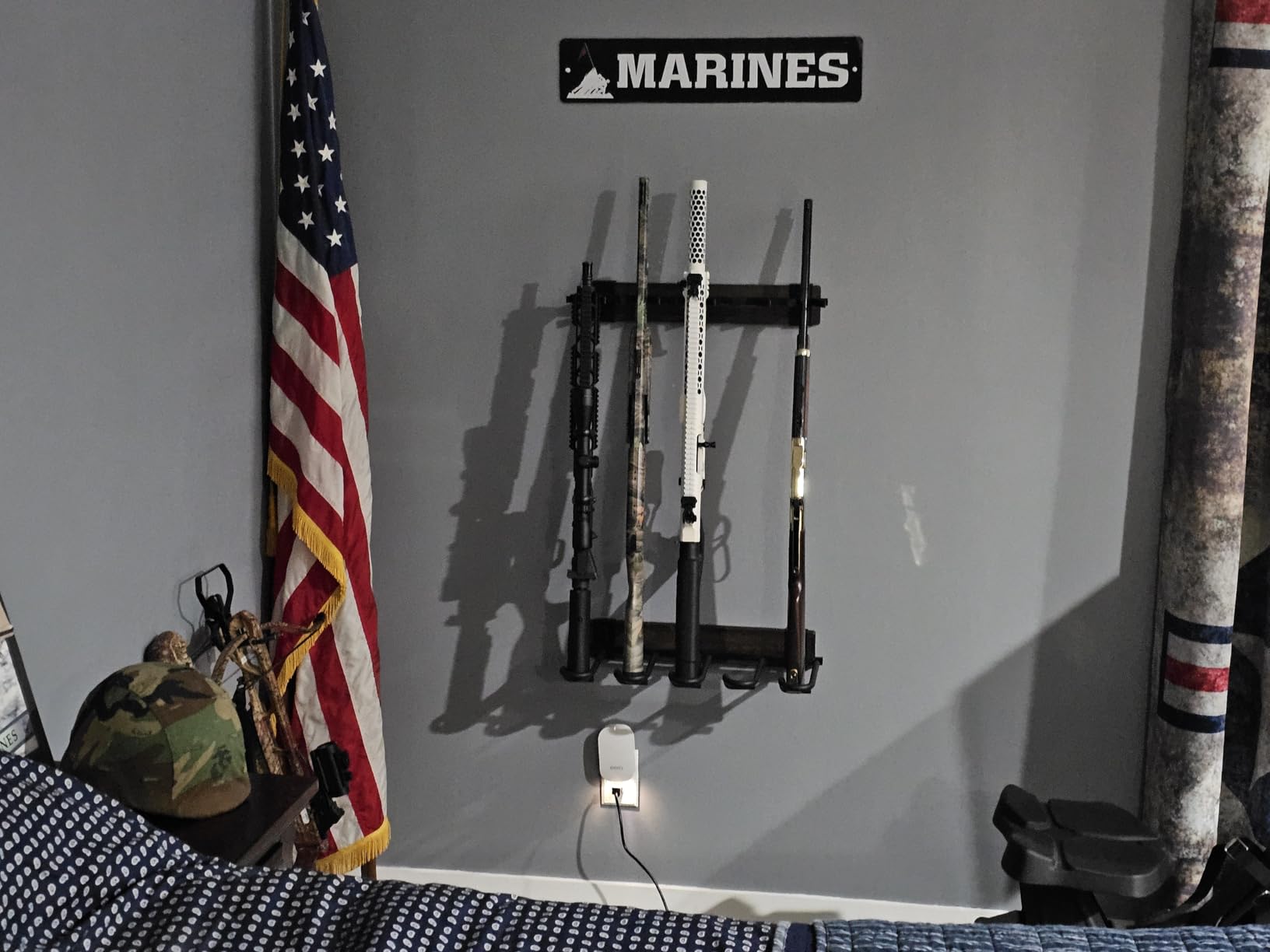 StoreYourBoard Indoor Vertical 5 Gun Rack for Wall, Rustic Wood | Wall Gun Rack, Vertical Rifle Rack, Shotguns and Rifles, Firearm Wall Mount, Holds 100 lb customer photo 2