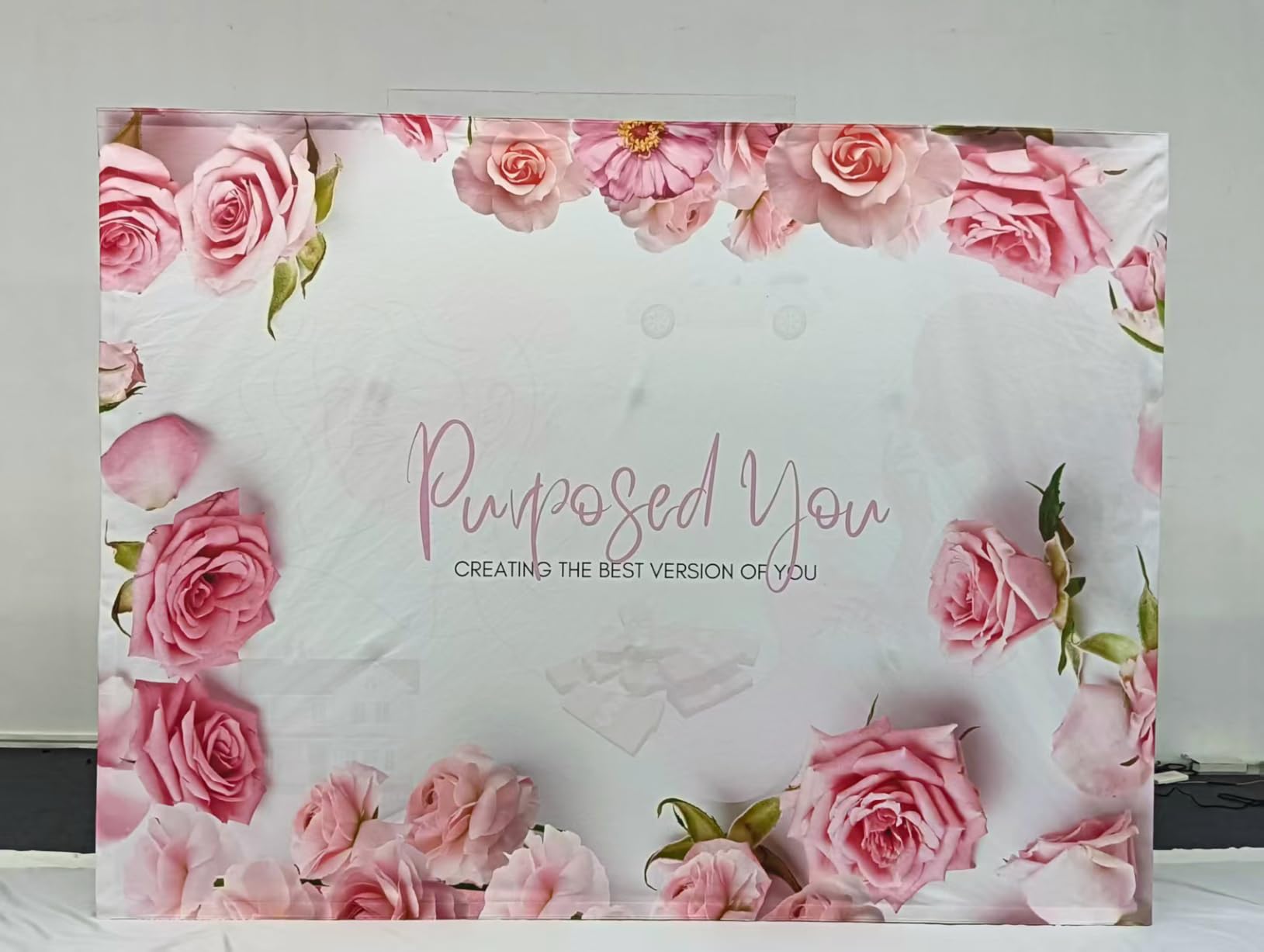 Custom Portable Pop Up Display Tension Fabric Backdrop - Banner Stand for Trade Show, Exhibition, Booth, Conference, Weddings, Party, Collapsible Space Truss (Frame+Banner 7.5x10ft) customer photo 1