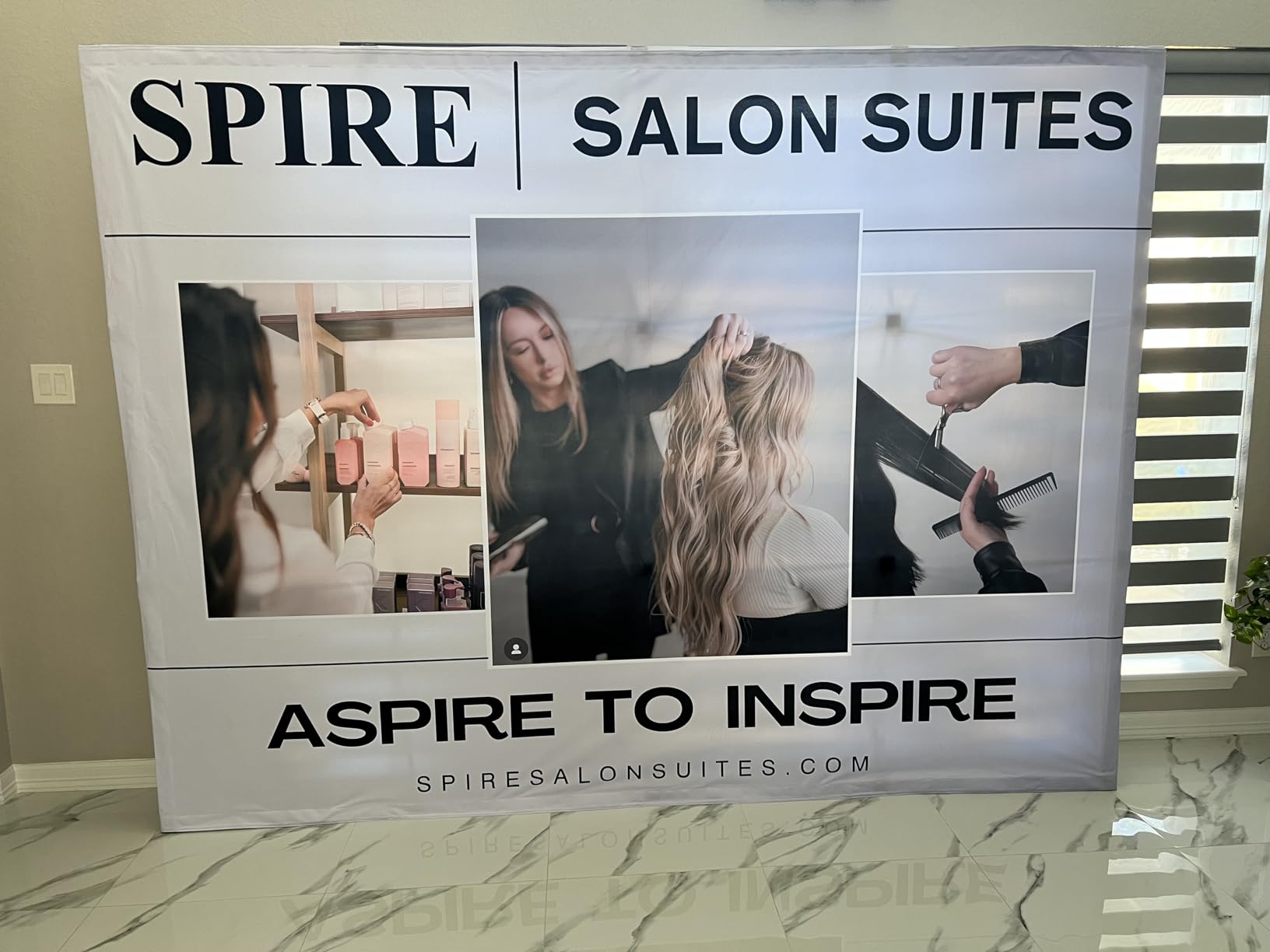 Custom Portable Pop Up Display Tension Fabric Backdrop | Banner Stand for Trade Show, Exhibition, Booth, Conference, Weddings, Party, Collapsible Space Truss (Frame+Banner 7.5x7.5ft) customer photo 1