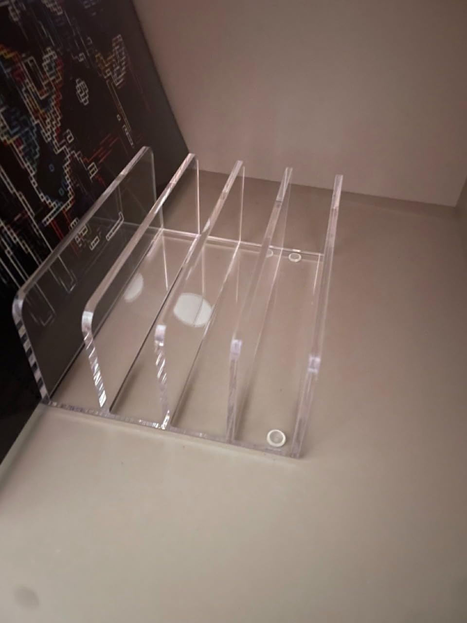 BEYGORM Acrylic Mail Holder, 5 Compartments Multifunction Desk Organizer | Clear Vertical Letter Sorter with Dividers, Modern Office & Home Storage for Bills, Documents & Folders customer photo 2