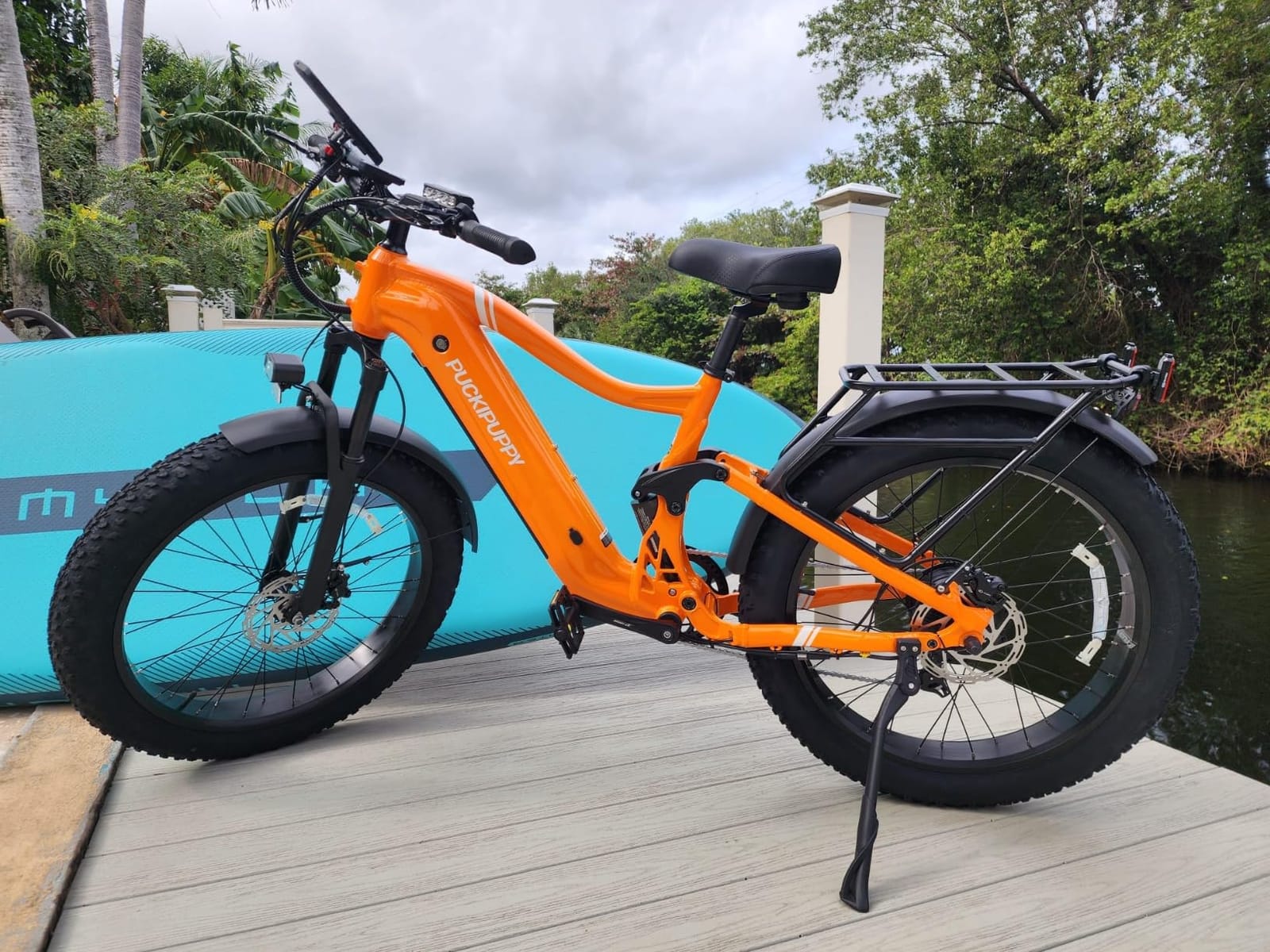 PUCKIPUPPY Boxer Electric Bike for Adults 500W, 48V 20AH Battery Ebike, Full Suspension 26