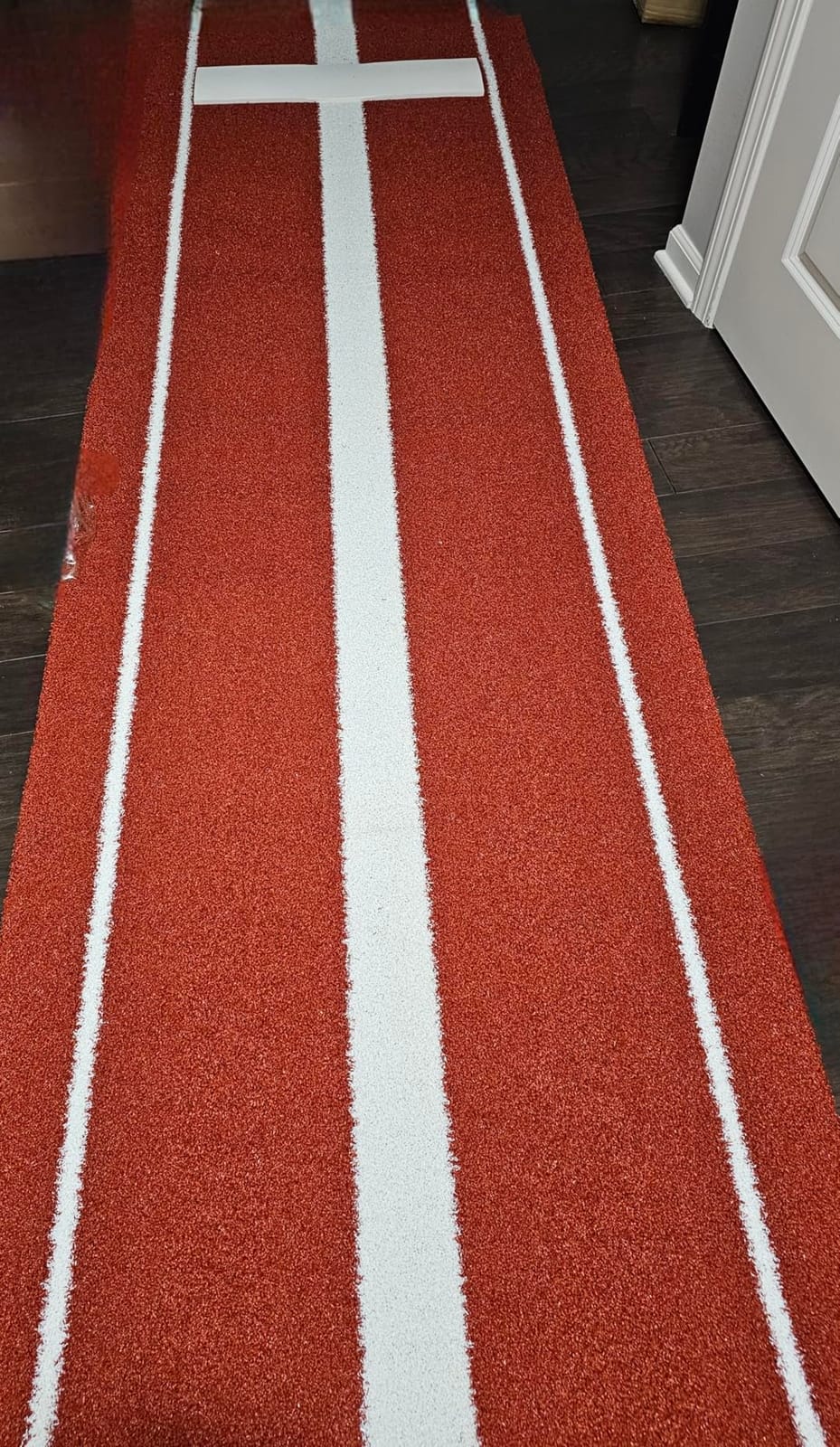 Softball Pitching Mat 10' x 3' with Pitching Mound-Green/Red | Baseball&Softball Training, High-Traction, Regulation Pitching Mound, Portable Carry, Weather-Resistant, Indoor&Outdoor Use customer photo 2