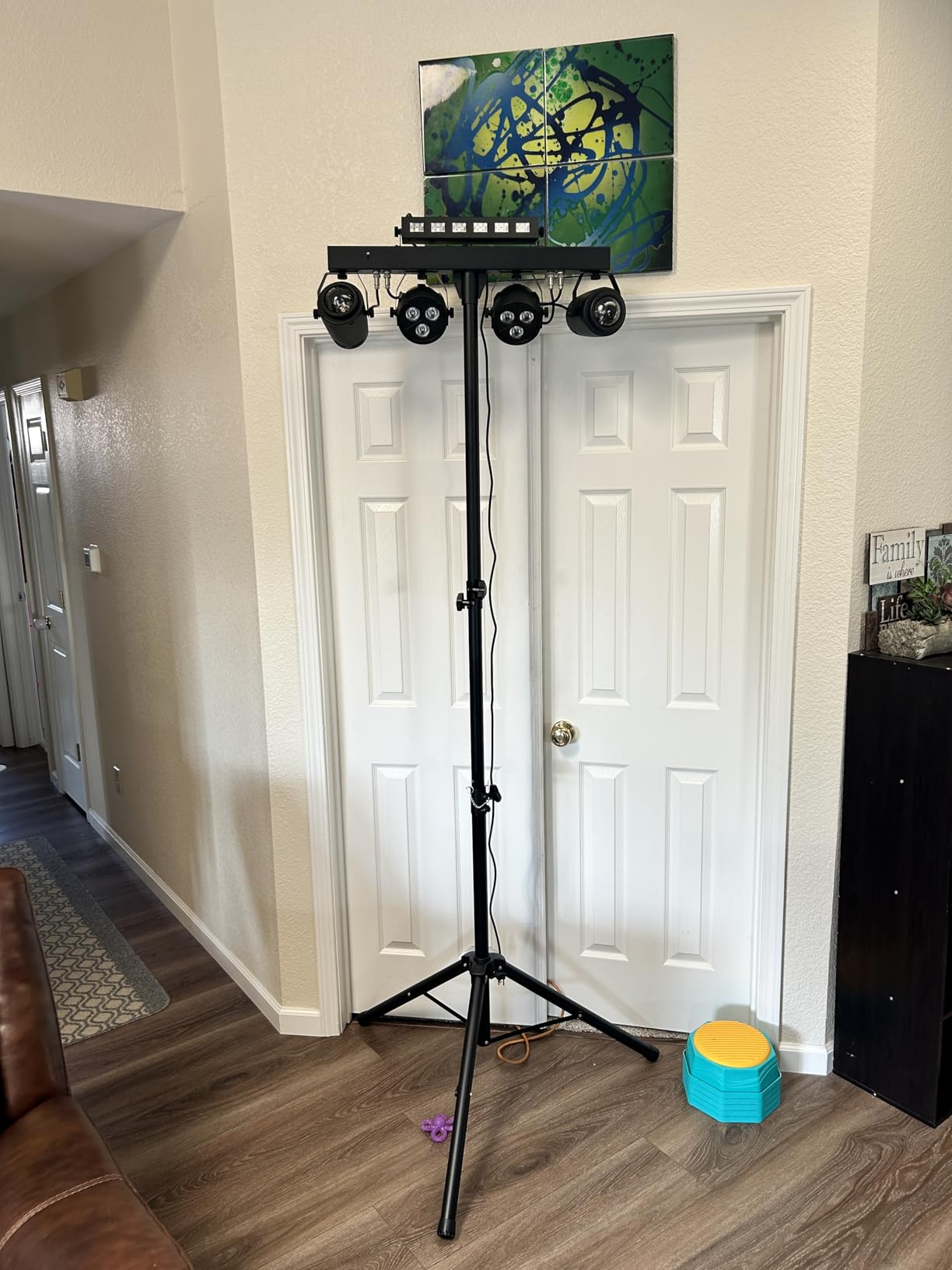Telbum DJ Lights Package with Stand 7.5Ft, DJ Light for Parties Sound Activated, DMX & Remote Control Portable Gig Bar Lights LED Stage Lighting System for Band, Booth, Wedding, Events, Shows customer photo 2