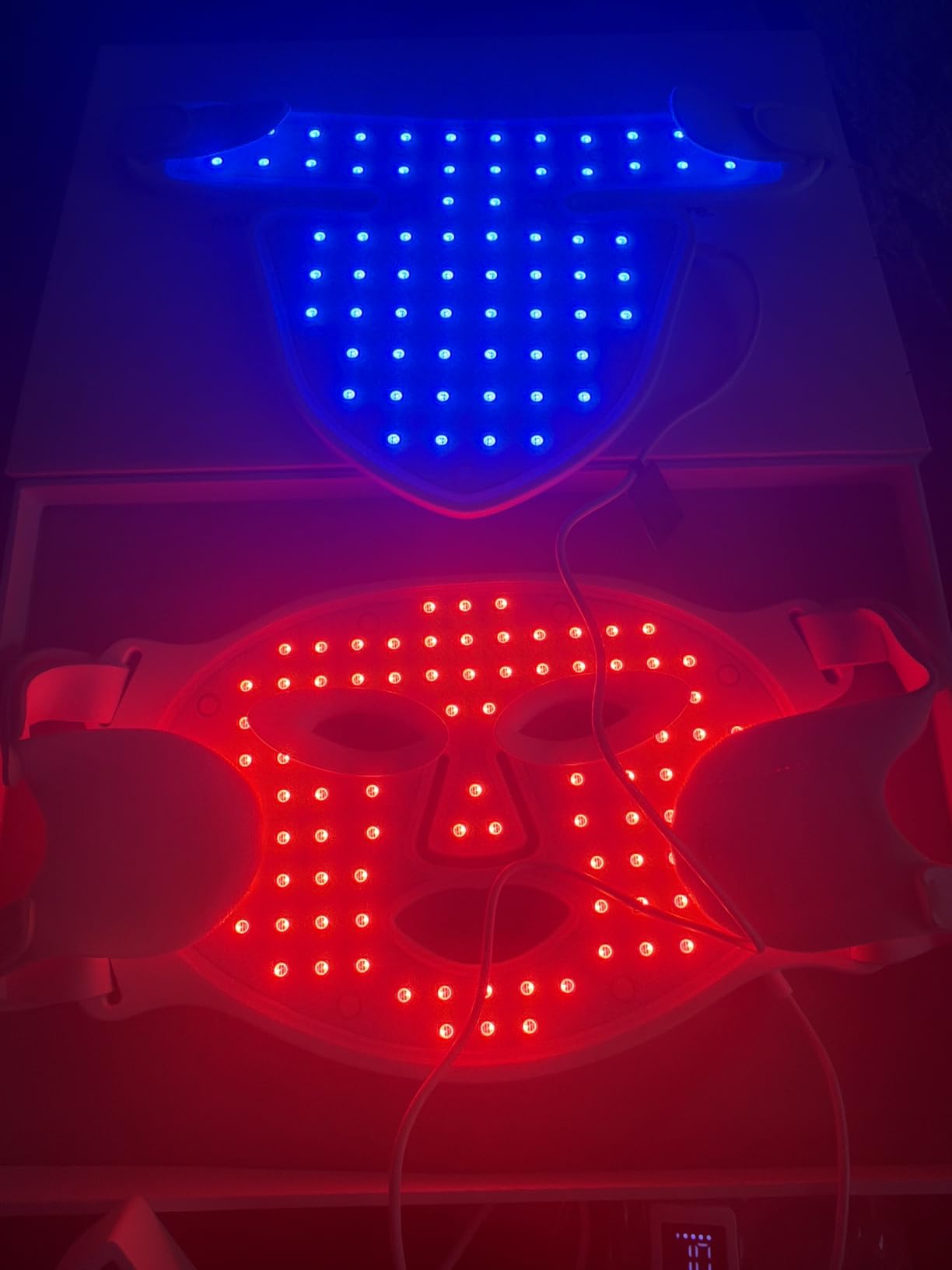 MEGELIN Led Red Light Therapy Face & Neck Mask, 7 Colors Led Light Therapy Facial Mask, Infrared Red Light Therapy Mask, Infrared Light Skin Rejuvenation(White) customer photo 1