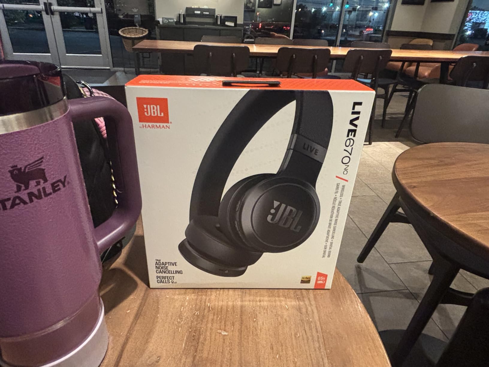 JBL Live 670NC Wireless On-Ear Headphones with Adaptive Noise Cancelling, Bluetooth, Surround Sound, up to 65H Battery Life (Black) customer photo 1