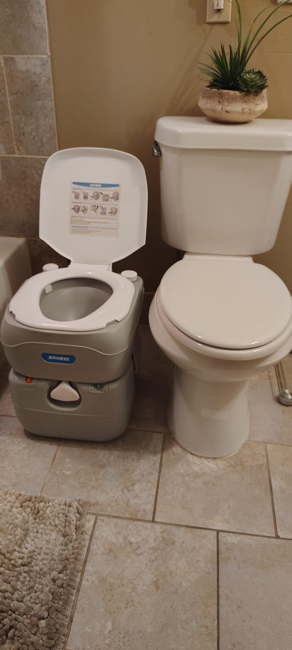 Kohree 5.8 Gal Camping Toilet for Adults with Diagonal Elongated Bowl Seat | Portable Cassette Toilet Leak-Proof with Large Waste Tank, Level Indicator, RV Travel Porta Potty for Boat Trip Home Use customer photo 2