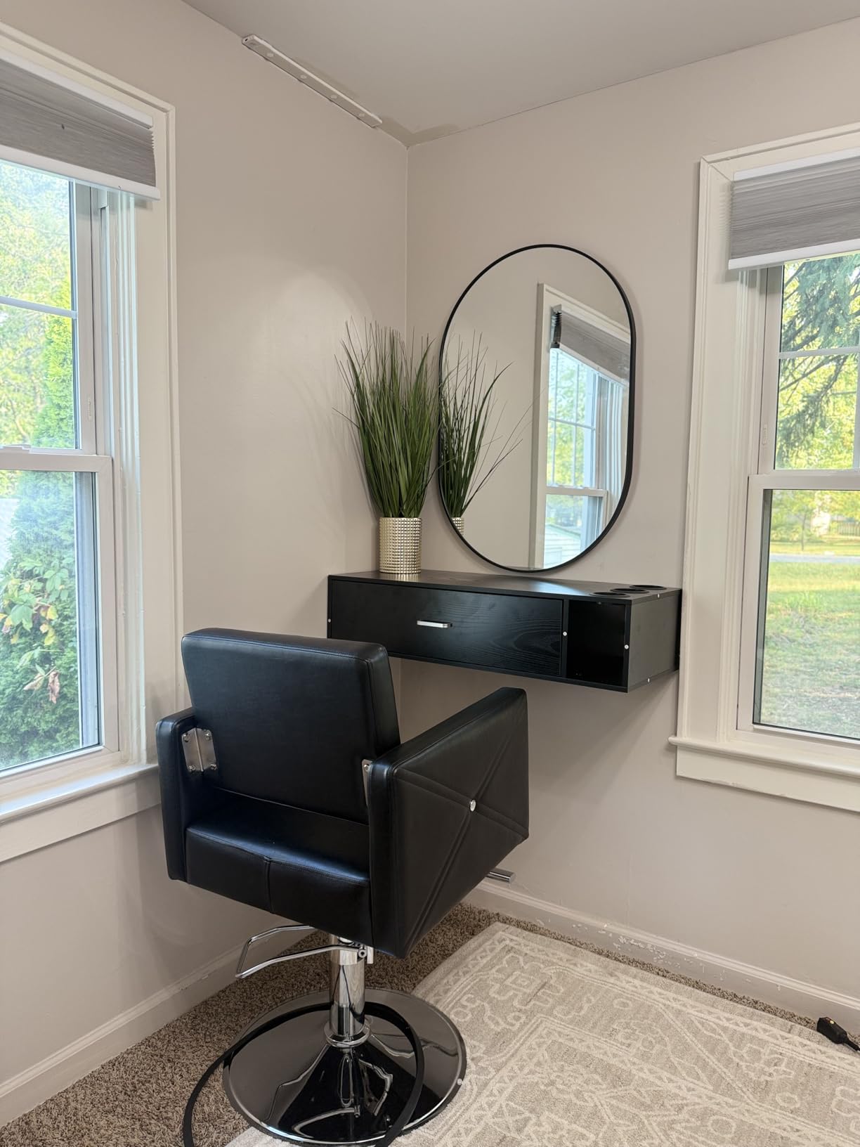 4ever2buy Wall Mount Salon Station, Black Barber Station Organizer with Drawer and Shelves, Hair Salon Station with 3 Dryer Holders, Salon Station Wall Mount for Hair Stylist customer photo 2