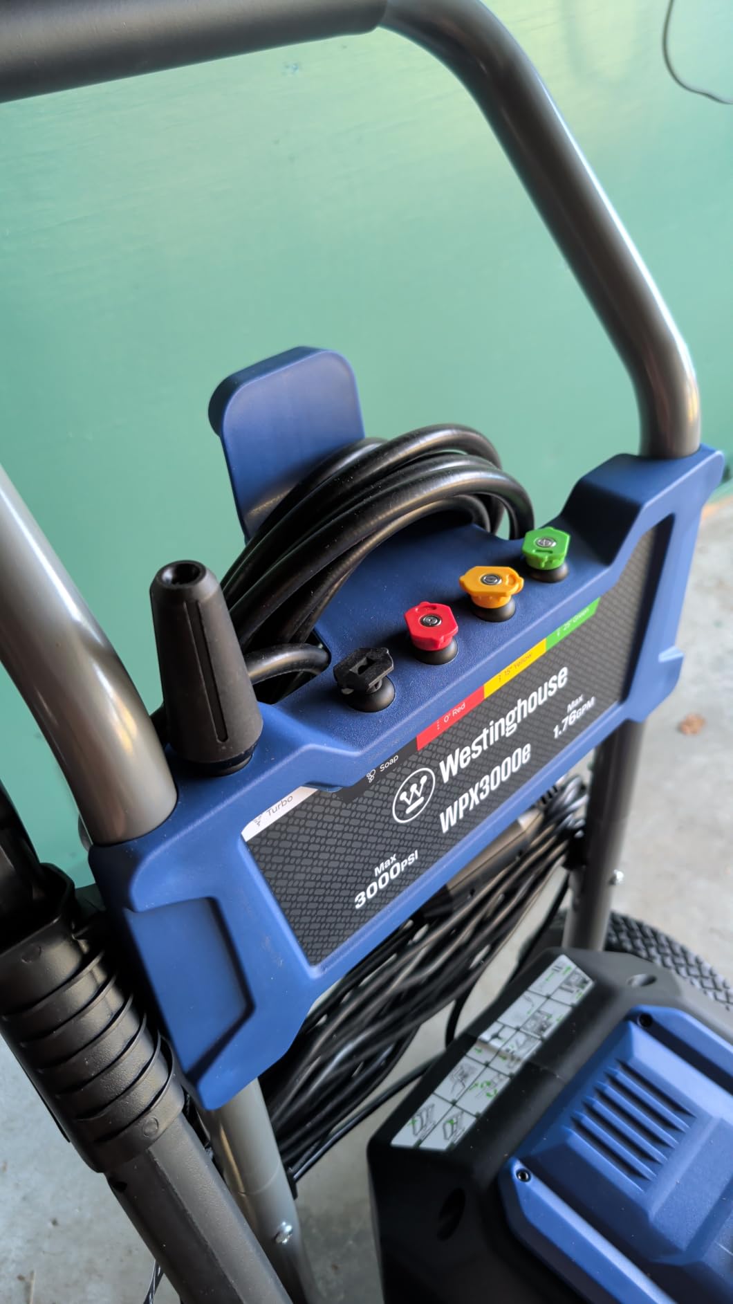 Westinghouse WPX3000e Electric Pressure Washer, 3000 Max PSI and 1.76 Max GPM, Induction Motor, Onboard Soap Tank, Spray Gun and Wand, 5 Nozzle Set, for Cars/Fences/Driveways/Homes/Patios/Furniture customer photo 1