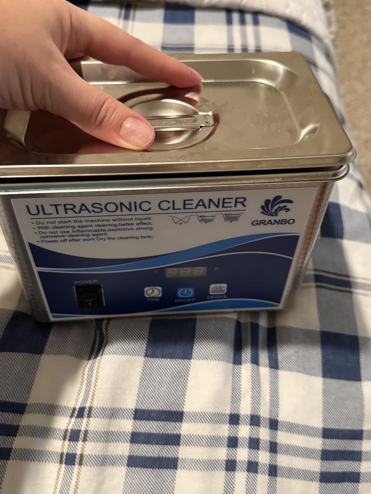 Granbo Ultrasonic Cleaner Machine 3.2L with Digital Heater Timer and Degas | 120W Professional Ultra Sonic Jewelry Cleaner Machine 110V 40KHz for Glasses Dental Watch Rings Small Parts Circuit Board customer photo 1