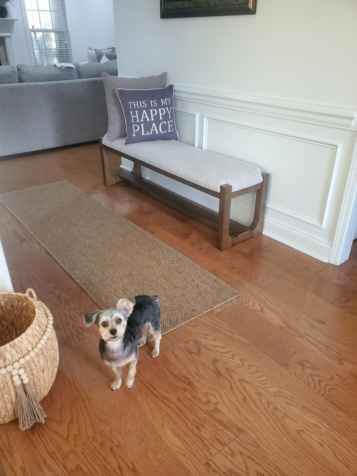 Signature Design by Ashley Cabalynn Farmhouse Upholstered Dining Bench, Foam Cushion, Beige & Light Brown customer photo 2