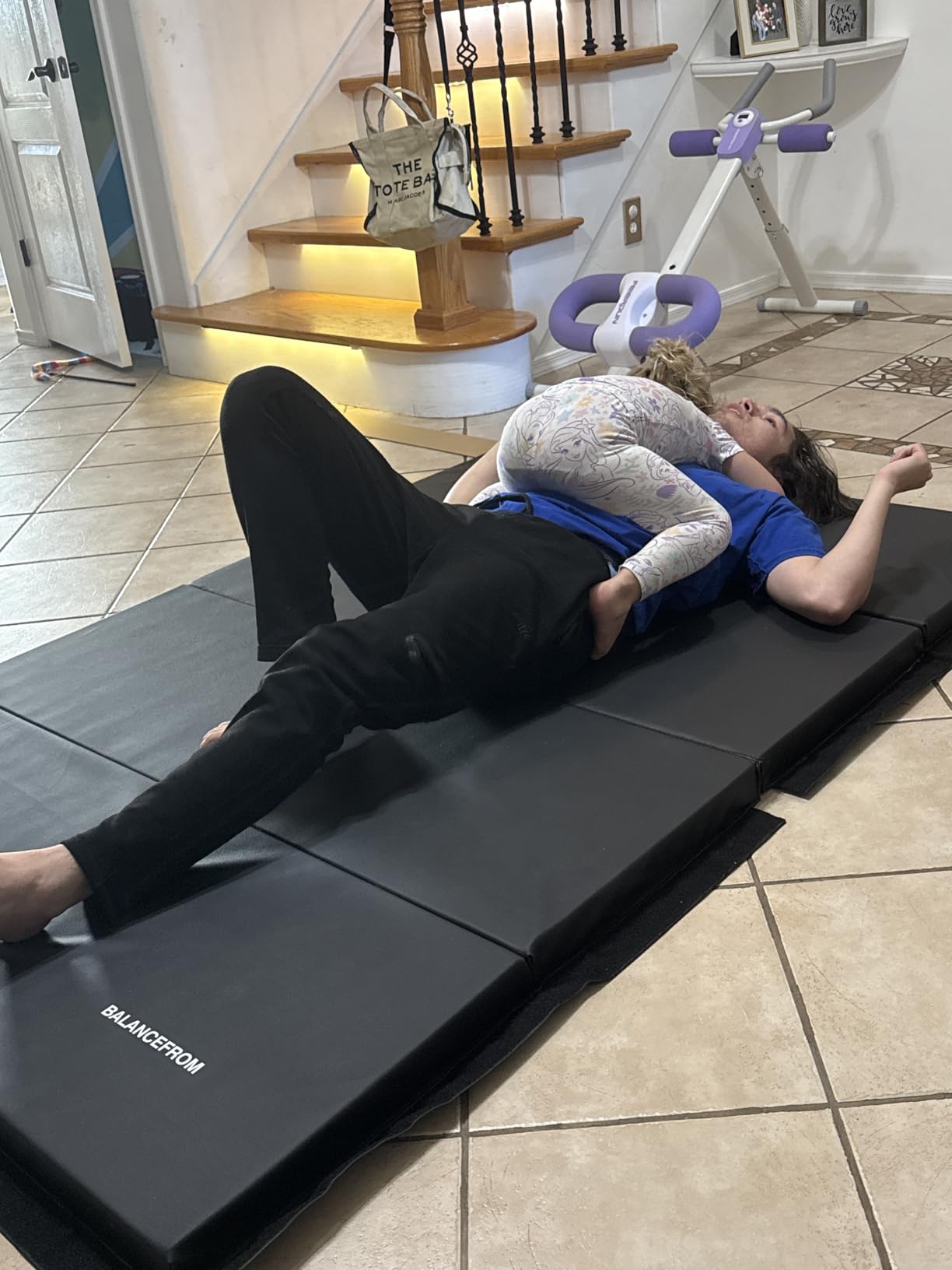 BalanceFrom 6x4 Feet 4-Panel Folding Gymnastics Mat - 2-Inch Thick Pad with Vinyl Surface and Carrying Handles for Tumbling, Yoga, Pilates, Home Workouts, and Martial Arts customer photo 1