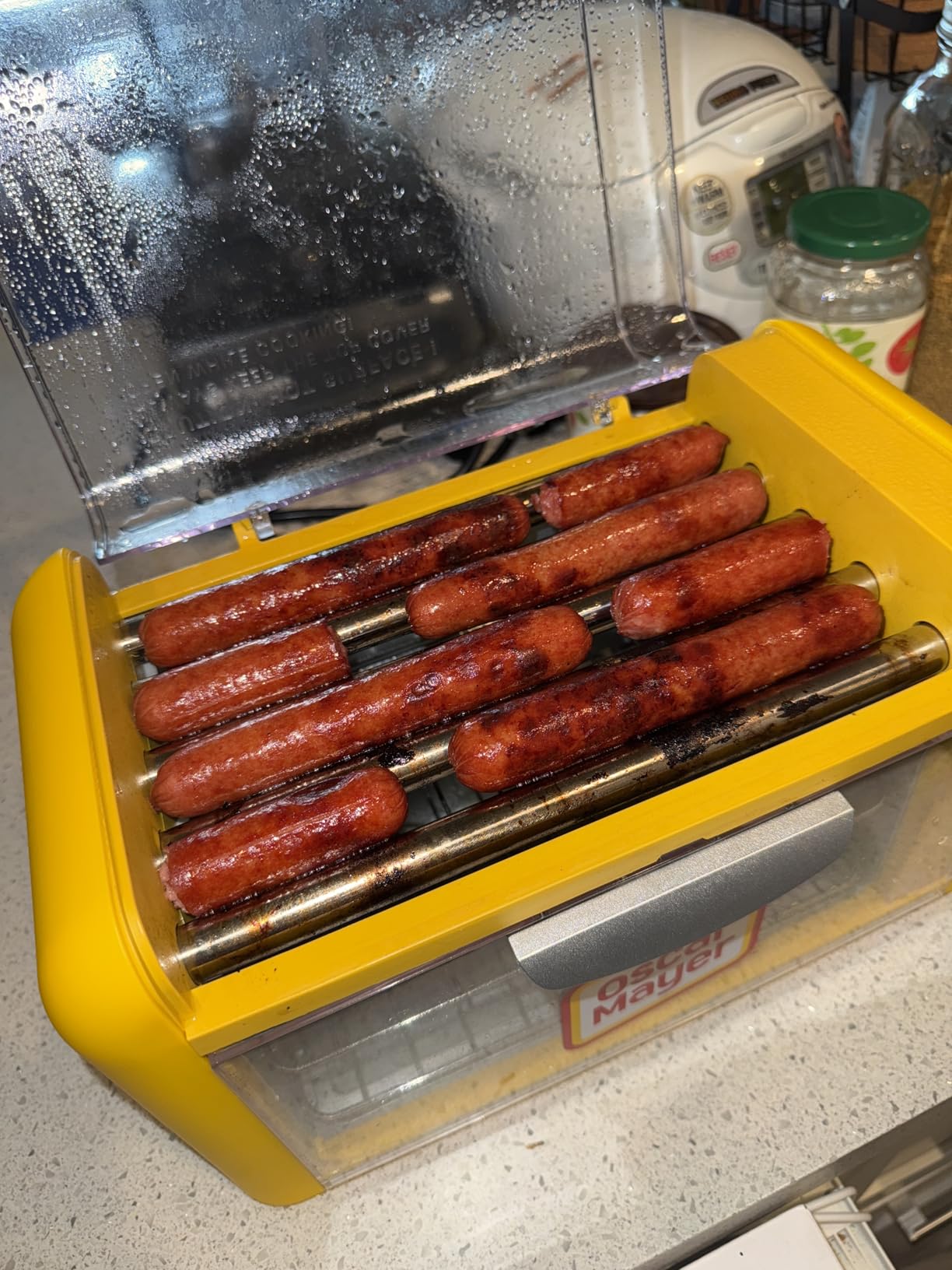 Nostalgia Oscar Mayer Extra Large 8 Hot Dog Roller & Bun Toaster Oven- Stainless Steel Grill Rollers for Cooking Veggie Sausages & Brats- Multi-Use Warming Oven with Adjustable Timer for Parties - Red customer photo 2