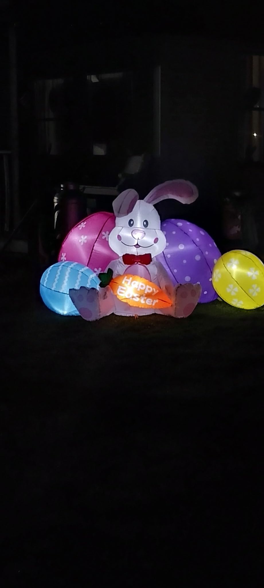 6.2FT Width Inflatables Easter Rabbit Outdoor Decor, Happy Easter Bunny and 4 Colorful Eggs Build-in 6 LEDs customer photo 1