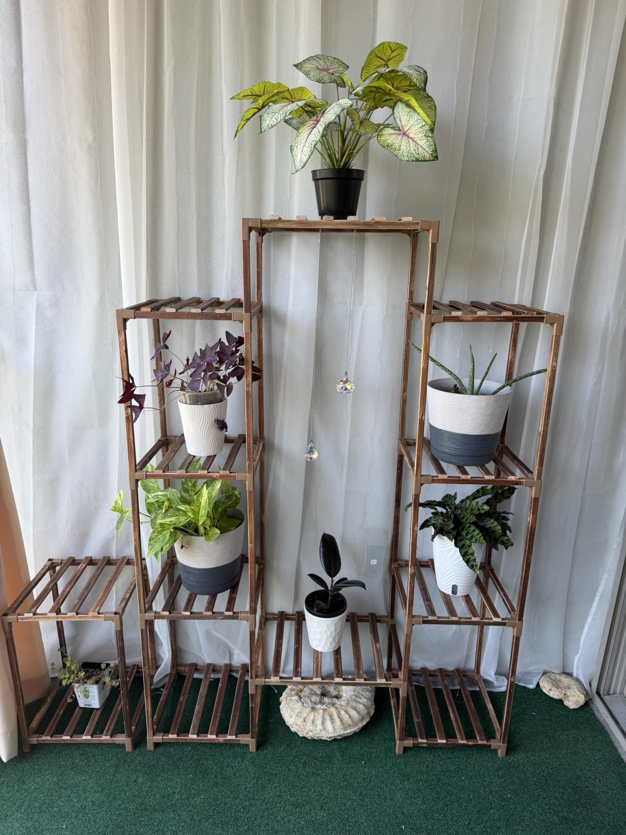 GENTINGBRO Plant Stand Indoor Outdoor 62.2 Inch Tall Plant Shelf Large Tiered Flower Stands for Multiple Display Wood customer photo 2