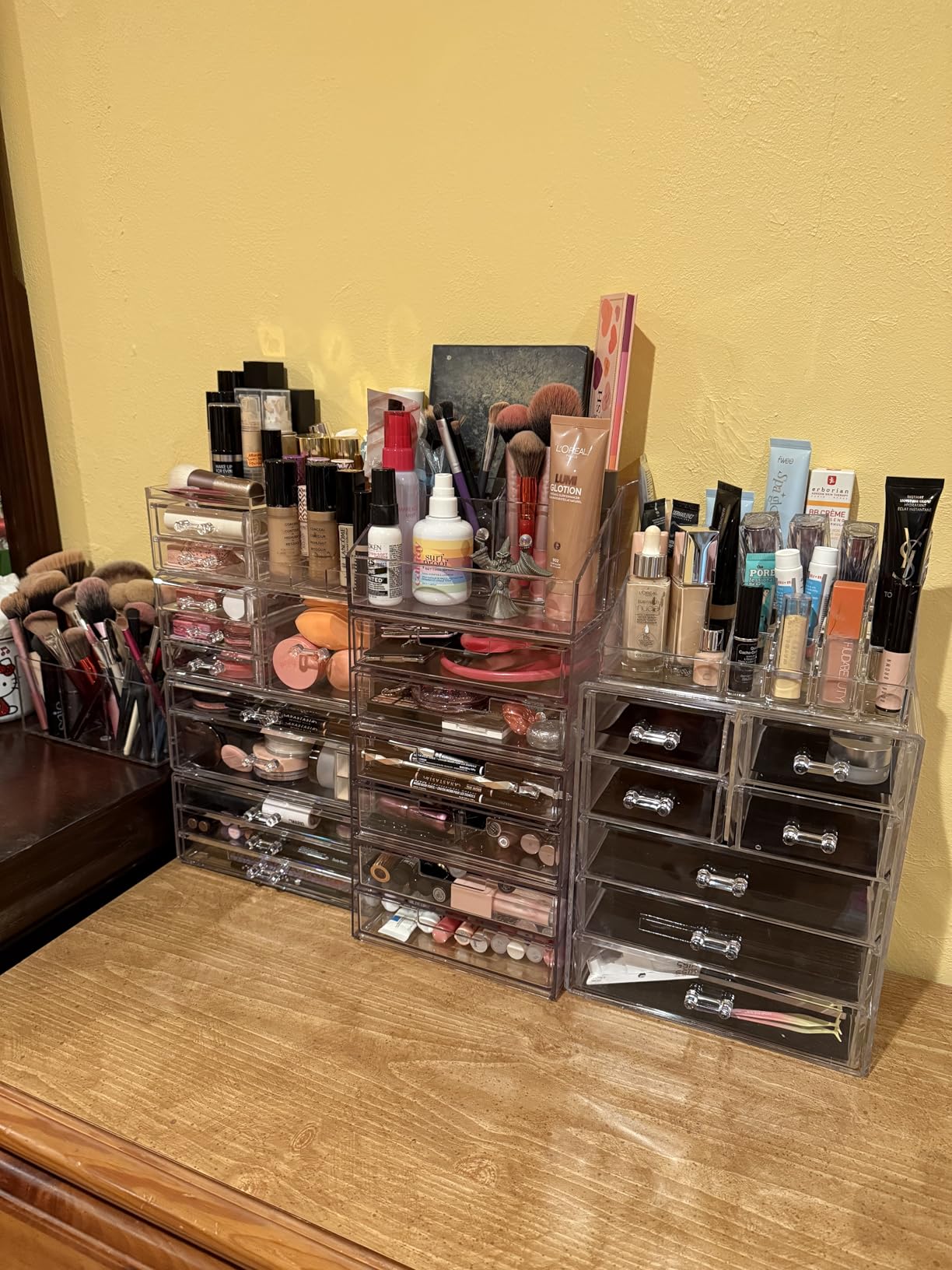 Acrylic Clear Makeup Organizer Countertop, Stackable Skincare Organizer for Vanity With 8 Drawers, Large Plastic Desk Accessories Organization, Bathroom Cosmetic Organizer Countertop for Beauty, Skin Care customer photo 1