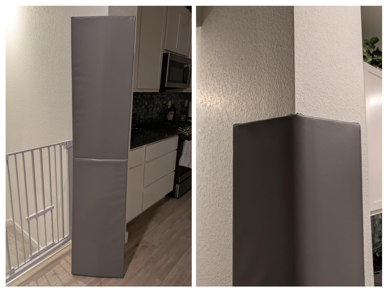 Wall Corner Guards & Edge Protector, Heavy Duty Wall Corner Protective Safety Padding, All-Weather 2 Sides Corner Pad for Gyms, Basketball Court, Playrooms, Garages,etc. (Gray, 5FT Tall 6in Sides) customer photo 2