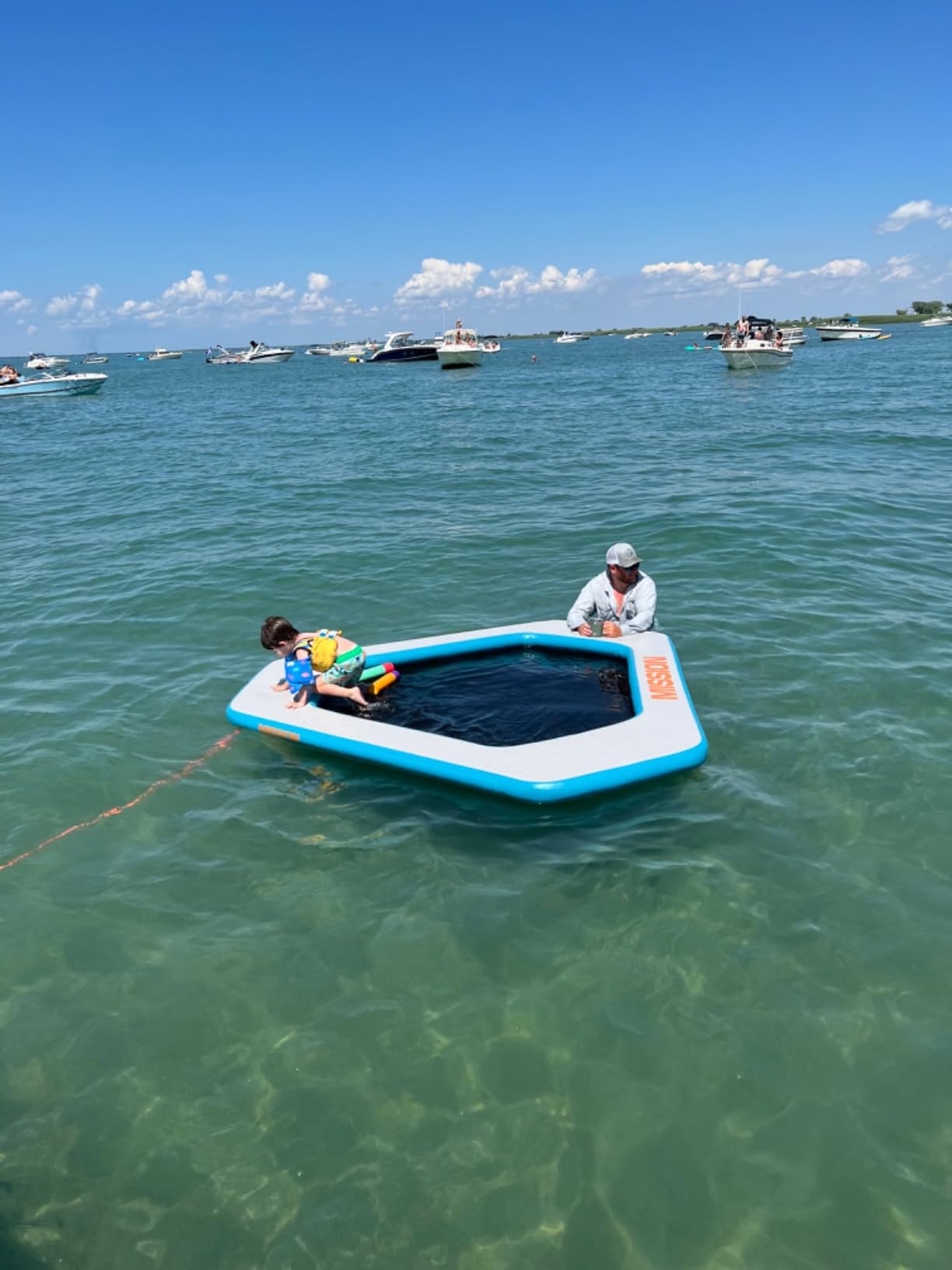 MISSION Boat Gear Reef Mat Inflatable Floating Dock with Mesh Splash Zone | 550 lbs Capacity, Lightweight Floating Mat customer photo 1