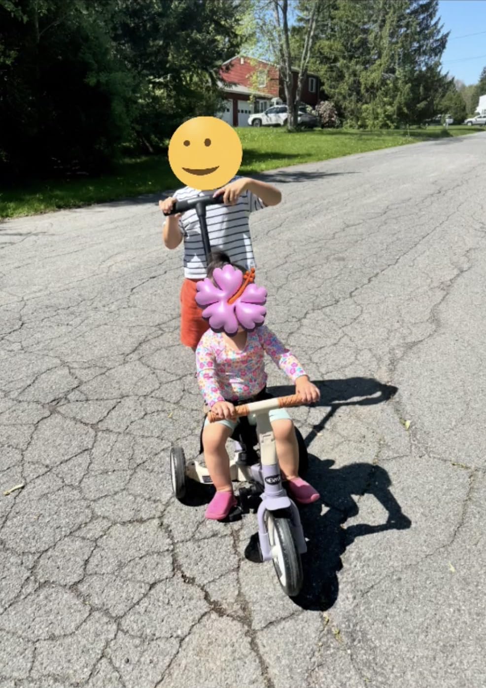 newyoo Toddler Tricycle with Push Handle for 1-3 Year Old, Toddler Bike, Birthday Gift and Toy for Boys and Girls, 5 in 1 Kids Trike, Balance Bike with Backrest and Safety Belt, Khaki, TR007 customer photo 1