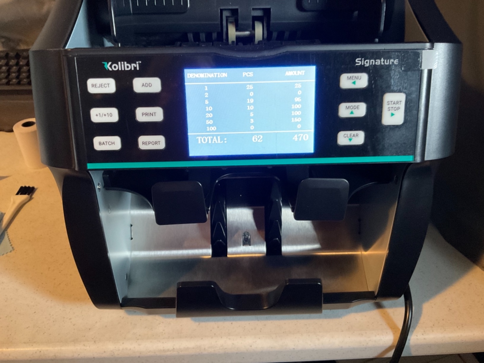 Kolibri KBR-500 Money Counter Machine LCD Display Business Grade Advanced IR/UV/MG/MT/DD/HLF Detection Mixed Denomination Multi-Currency Back Loading 3-Years Warranty customer photo 2