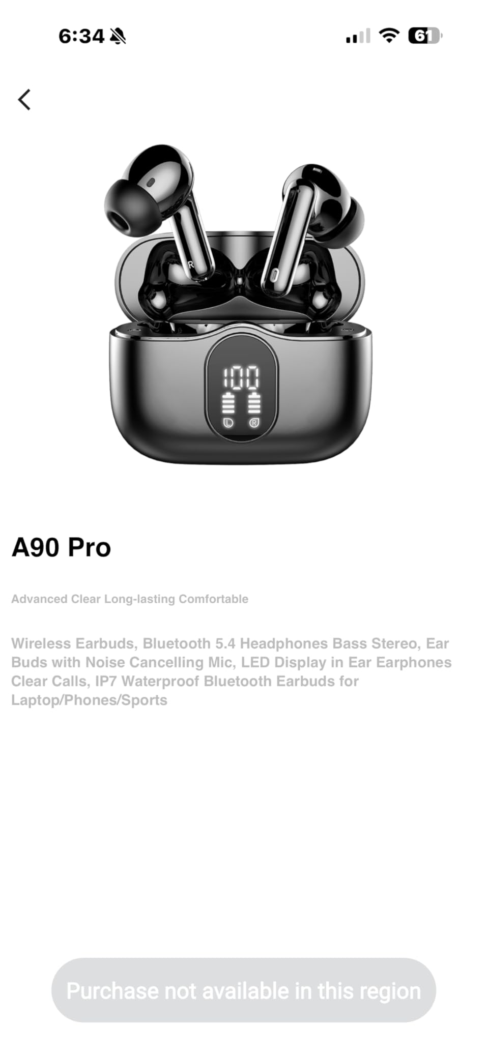 Wireless Earbuds, Bluetooth 5.4 Headphones Bass Stereo/ENC Mic, White | Ear Buds with Noise Cancelling Mic LED Display, 36H, IP7 Waterproof in Ear Earphones for Laptop Pad Phones Sports Workout customer photo 2