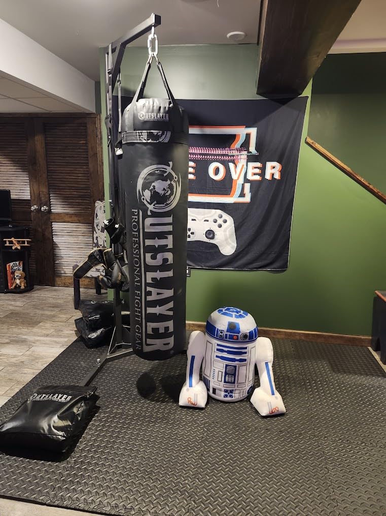 Outslayer Heavy Duty Punching Bag Stand - 7.8ft / 6.8ft Heavy Bags up to 350lbs - Made in USA - Filled or Unfilled Sandbags - Easy Assembly customer photo 1