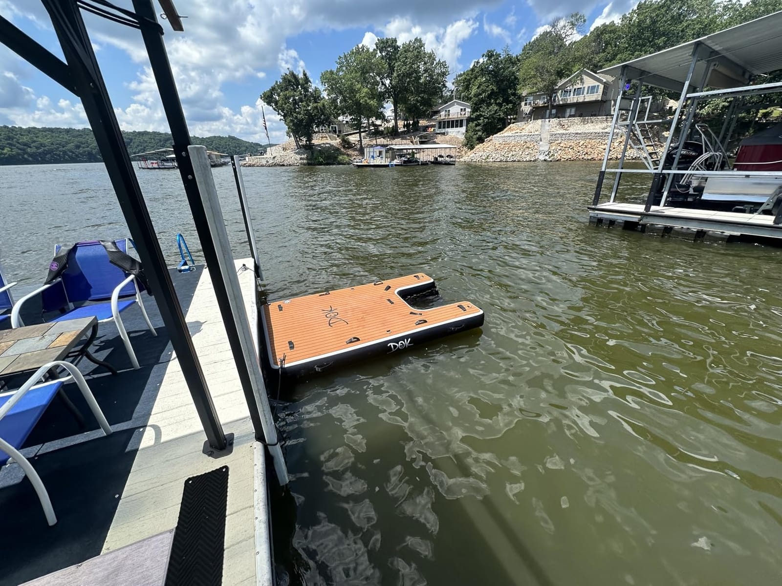 DOK Party-DOK Inflatable Dock Platform: Safe & Easy Water Access; Floating Non-Slip EVA Foam with Water Ramp for Pool, Dock, & Lake | Military Grade & High Visibility customer photo 1