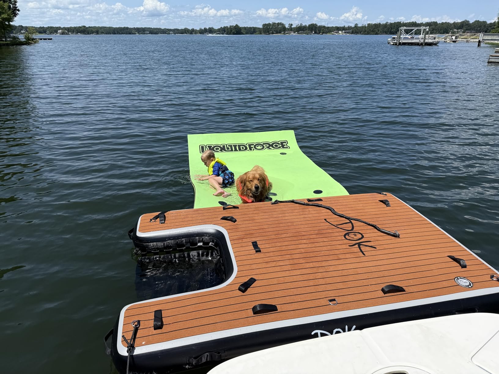 DOK Party-DOK Inflatable Dock Platform: Safe & Easy Water Access; Floating Non-Slip EVA Foam with Water Ramp for Pool, Dock, & Lake | Military Grade & High Visibility customer photo 2