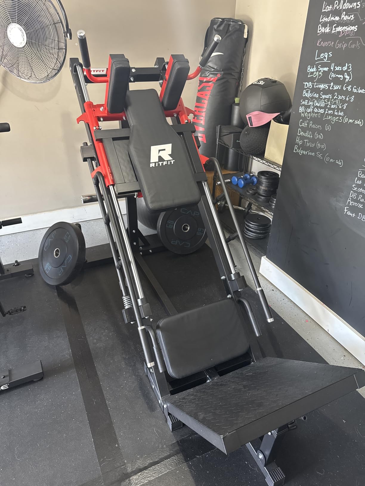 RitFit Leg Press Hack Squat Machine with Linear Bearing, 1200LB Capacity | Alloy Steel Frame with Diamond Footplate, Weight Storage and 5+3 Adjustable Angles for Home Gym customer photo 1