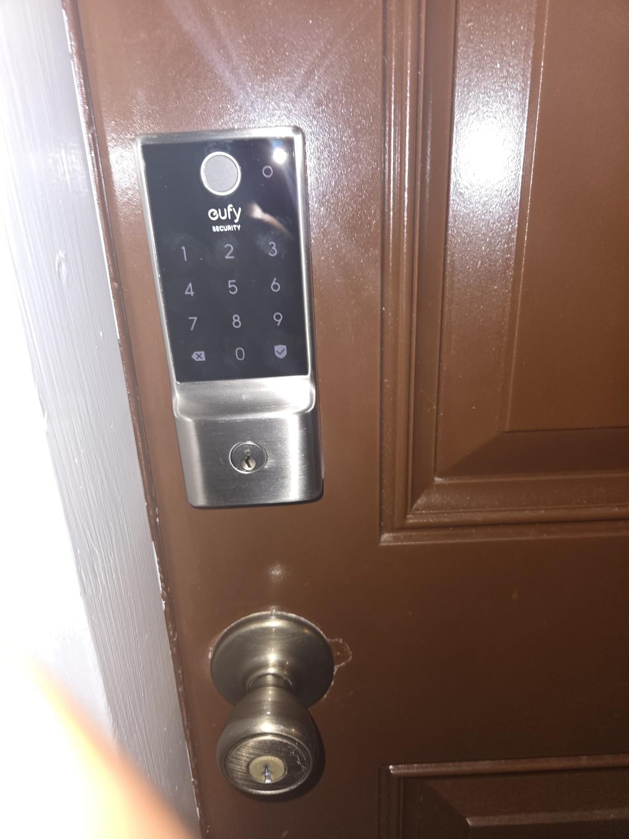 eufy Security Smart Lock C220, Fingerprint Keyless Entry Door Lock | Built-in Wi-Fi, App Remote Control, Up to 8-Month Battery, Front Door Smart Lock Deadbolt, IP53 Rated, BHMA Grade 3, Nickel customer photo 1