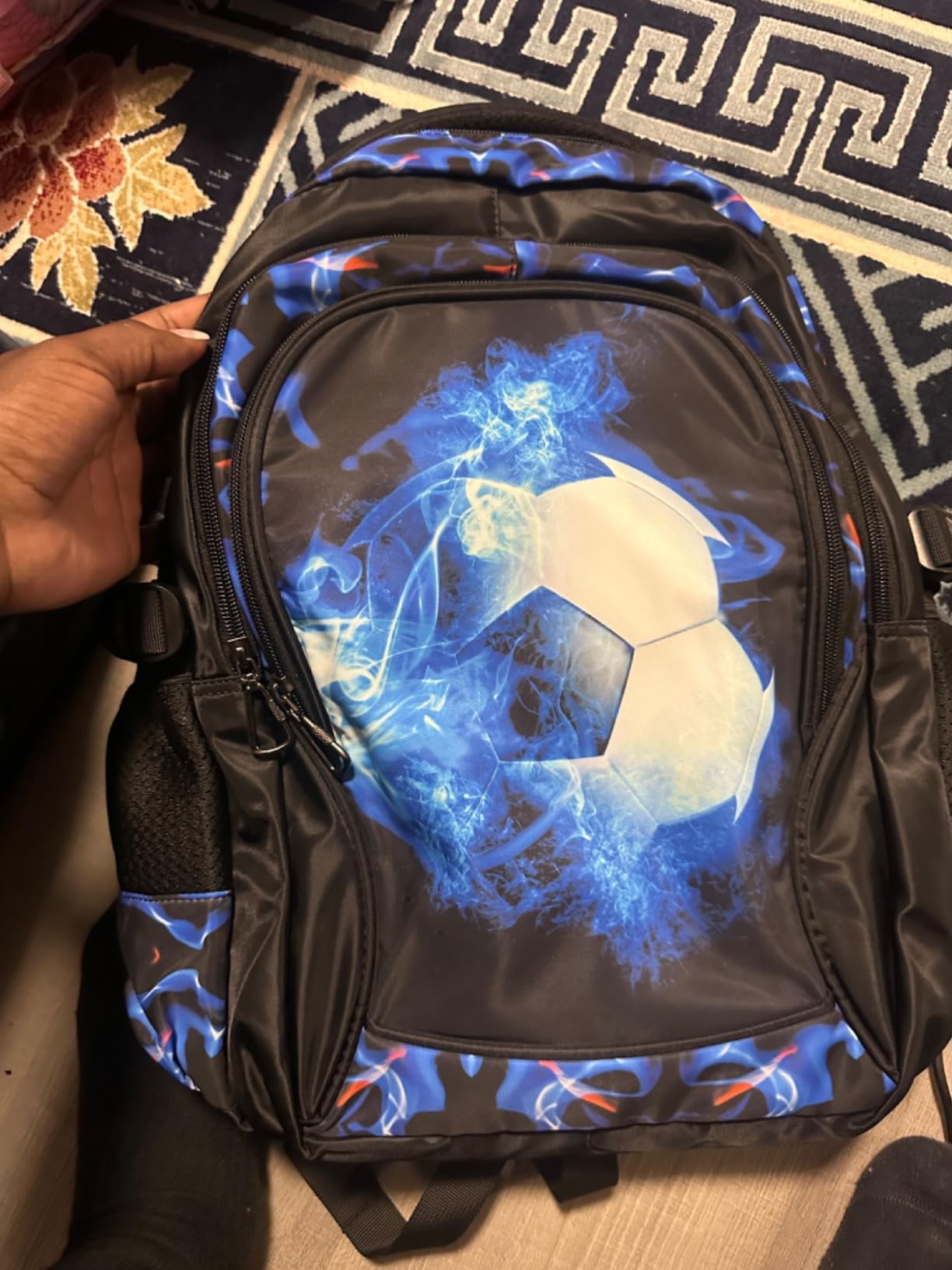 mezhsa Boys Backpack Kids Bookbag Durable Elementary Middle School Bags Soccer 18in customer photo 2