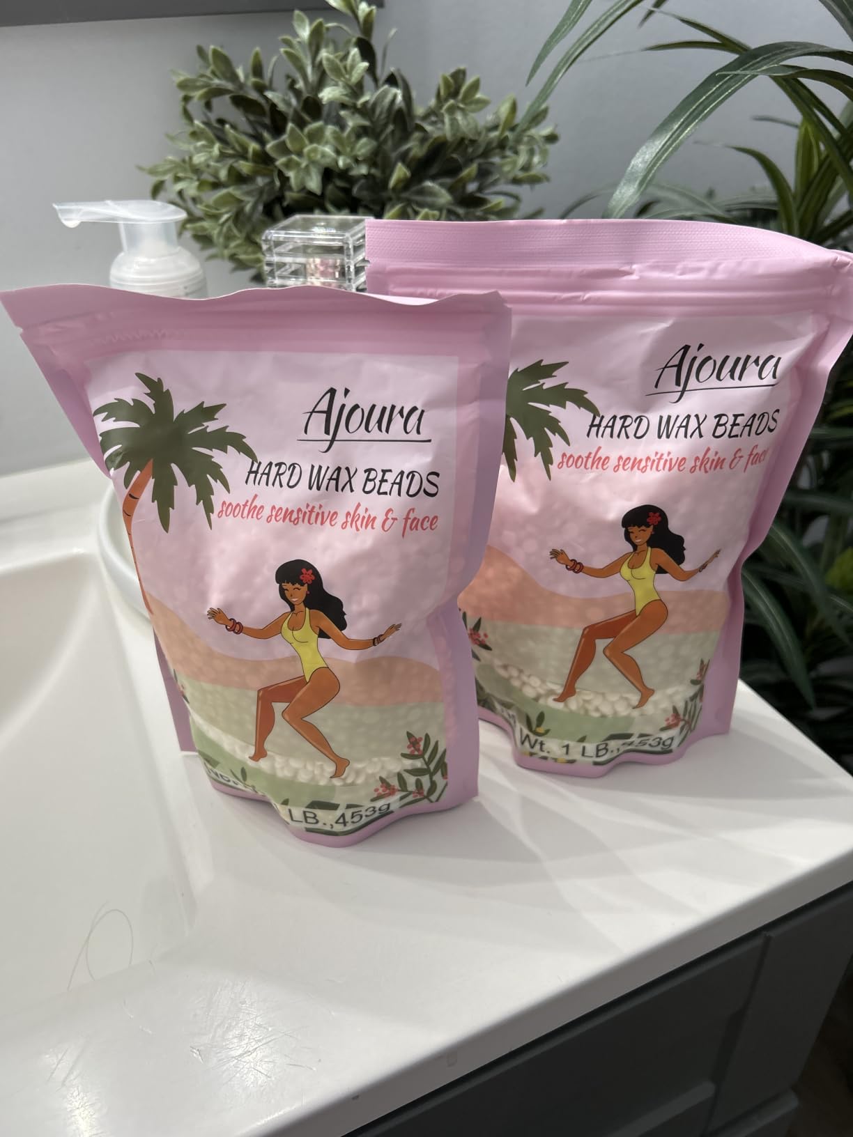 Ajoura 1 lb Hard Wax Beads for Hair Removal, Chamomile Wax Beans, Blue | Full Body, Brazilian, Bikini Waxing, Face, Eyebrows, Underarms, Arms, Chest, Back, Legs, Home Refill Wax for Wax Warmer Kit customer photo 2