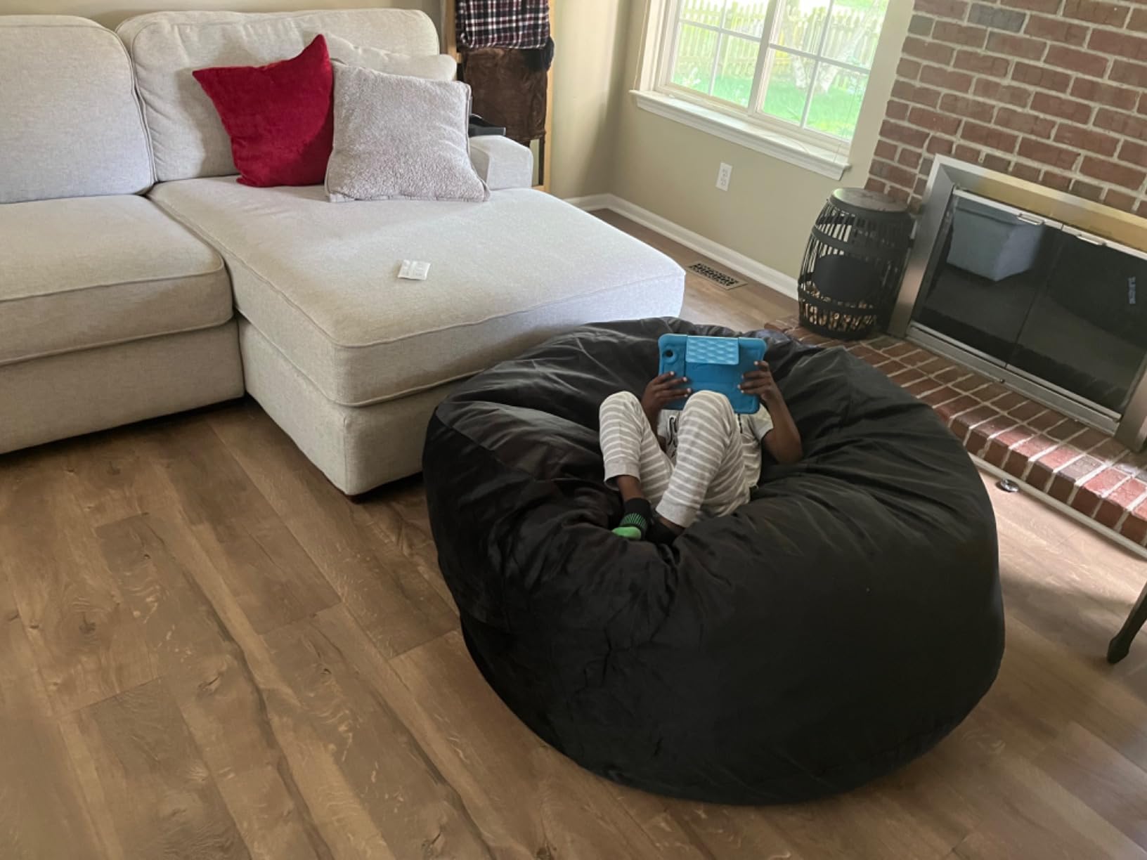 Bean Bag Chairs, Memory Foam Stuffing Bean Bag Chair for Adults/Teens/Kids, Velvet customer photo 2
