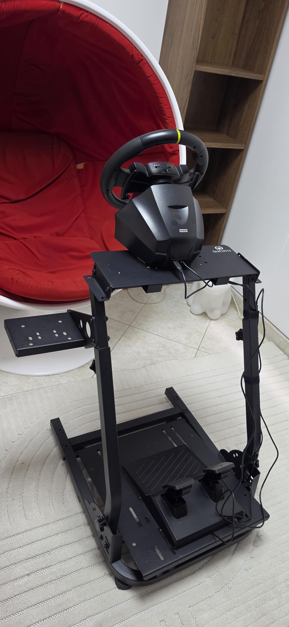Grefinity Racing Wheel Stand, Height Adjustable Steering Wheel Stand | Racing Simulator Cockpit for Logitech G920 G29 G923 G27 G25, Thrustmaster T300RS TX F458 T500RS T150 Xbox PS4 PS5 PC customer photo 1