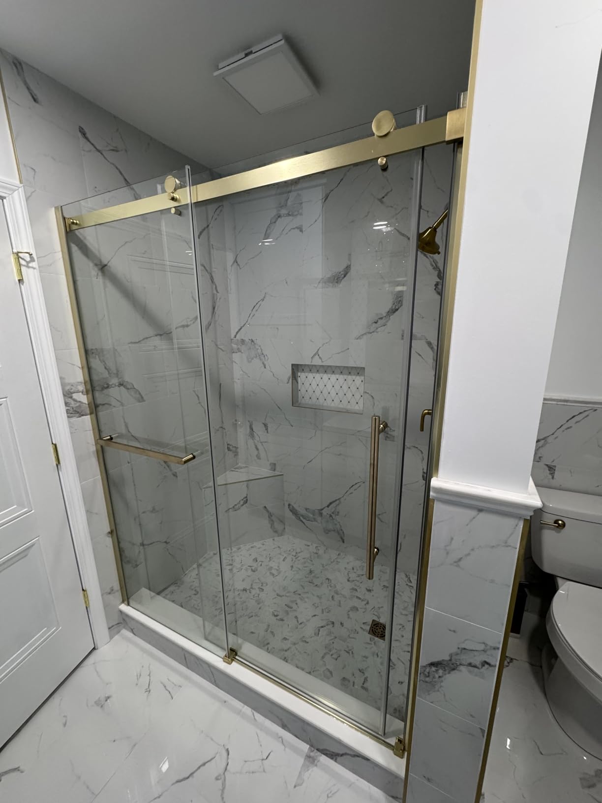 Frameless Sliding Shower Door 56-60 in W x 75 in H,Frameless Shower Door with 5/16