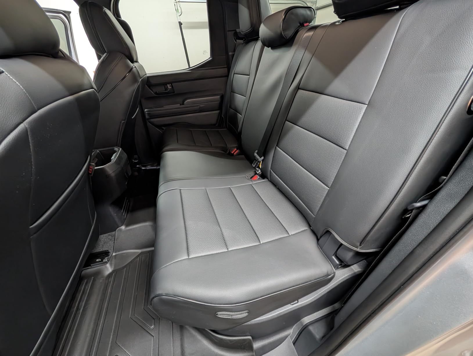 EKR Tacoma Car Seat Covers Custom Fit for Toyota Tacoma (Petrol) 2024 2025 2026 DoubleCab/CrewCab SR/SR5/TRD Sport/TRD Off-Road/Limited -Truck Seat Covers Full Set,Faux Leather(Black) customer photo 1