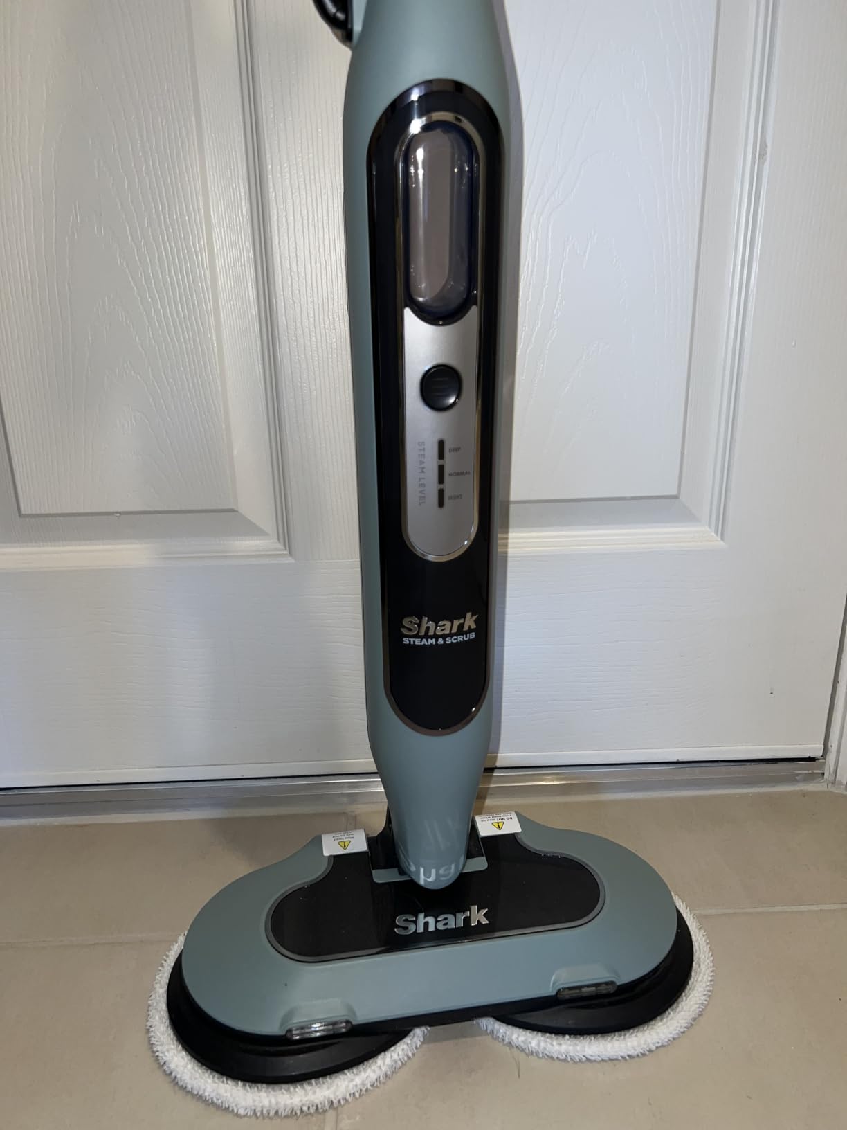 Shark Steam & Scrub Steam Mop, All-in-One Scrubbing and Sanitizing Hard Floor Cleaner, LED Headlights, 4 Dirt Grip Soft Scrub Pads Included, XL Water Tank, Swivel Steering, Hawaiian Grey, S8001 customer photo 2